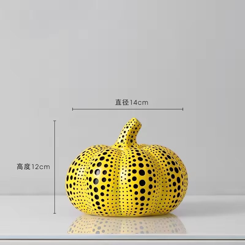 Kusama Yayoi Pumpkin Sculpture Modern Polka Dot Art Home Office Decor Gift New