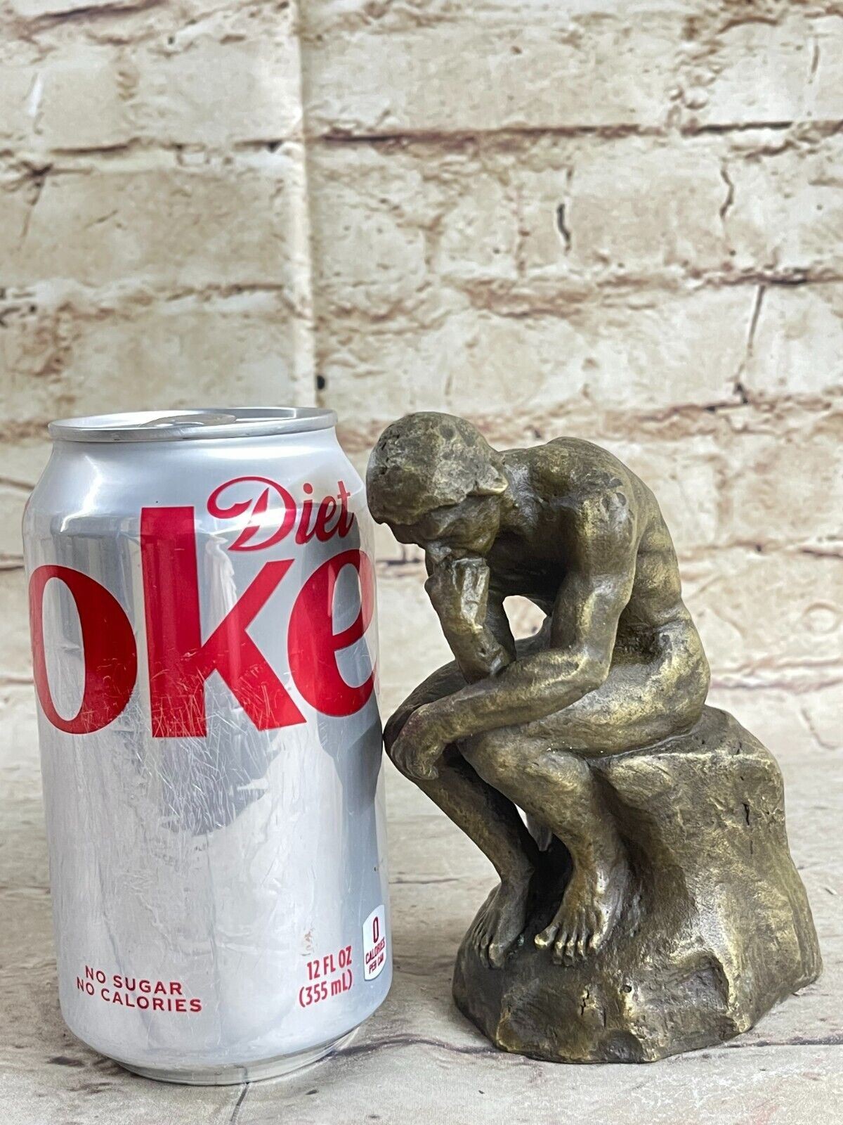 Vintage Rodin the Thinker Metal/Bronze Cast Statue Male Nude Classic Artwork Art