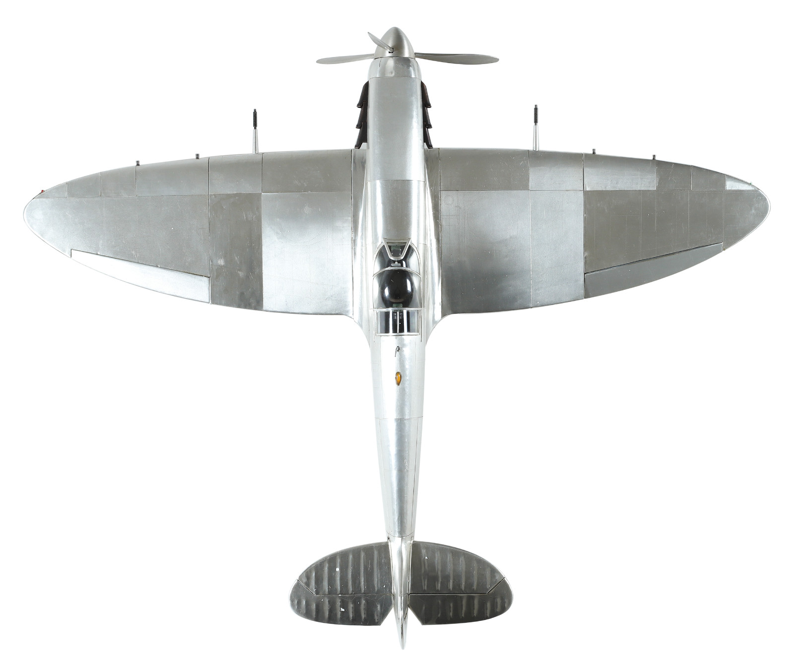 RAF Supermarine Spitfire Aluminum Airplane Model 24&Prime; Wooden Stand Aircraft Decor