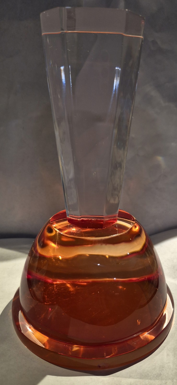 Lucite Perfume Bottle Sculpture Signed Van Teal 8 1/4” Tall Signed