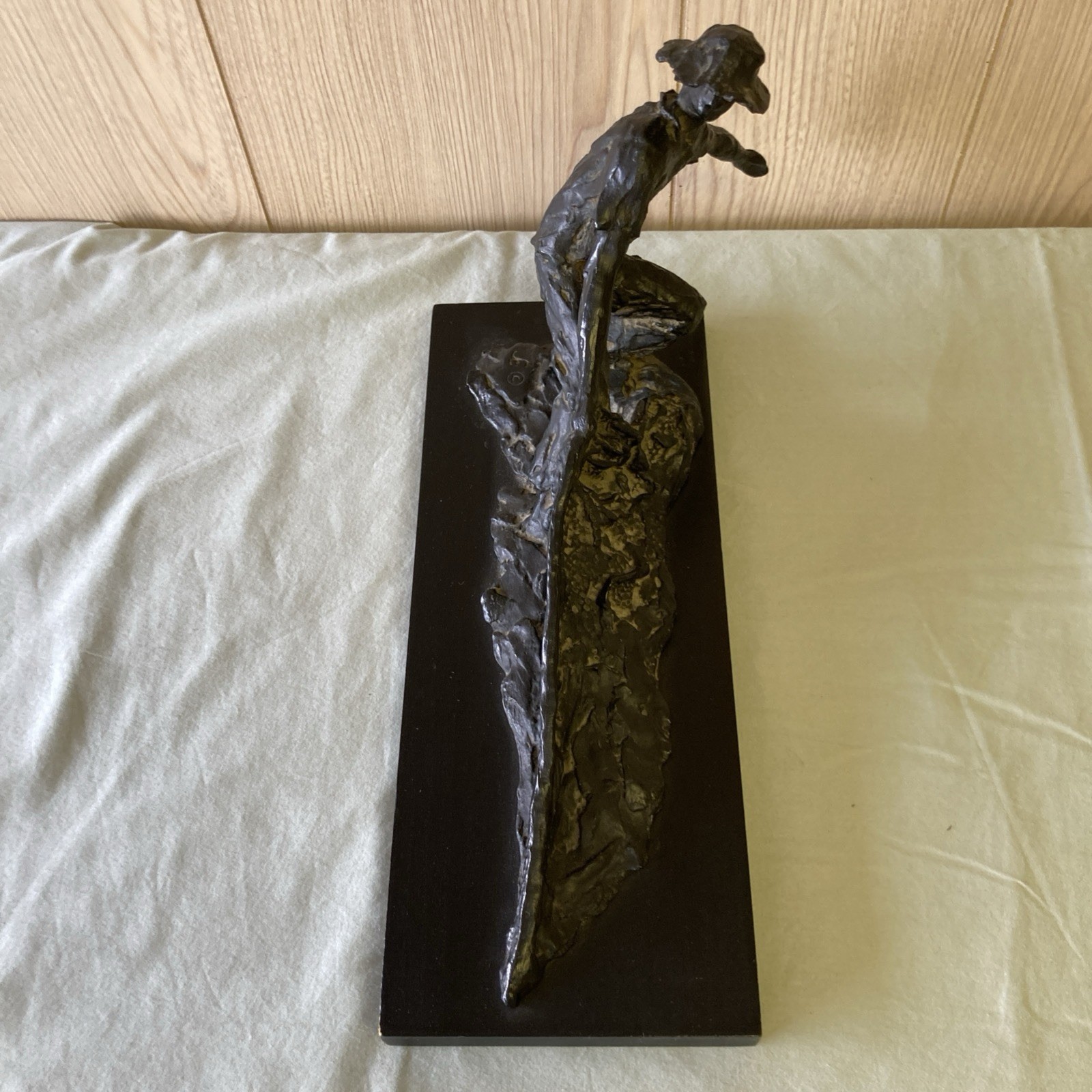 The Fisherman Man Net Fishing Sculpture Signed Edith Kolton (OKEB-01-051)