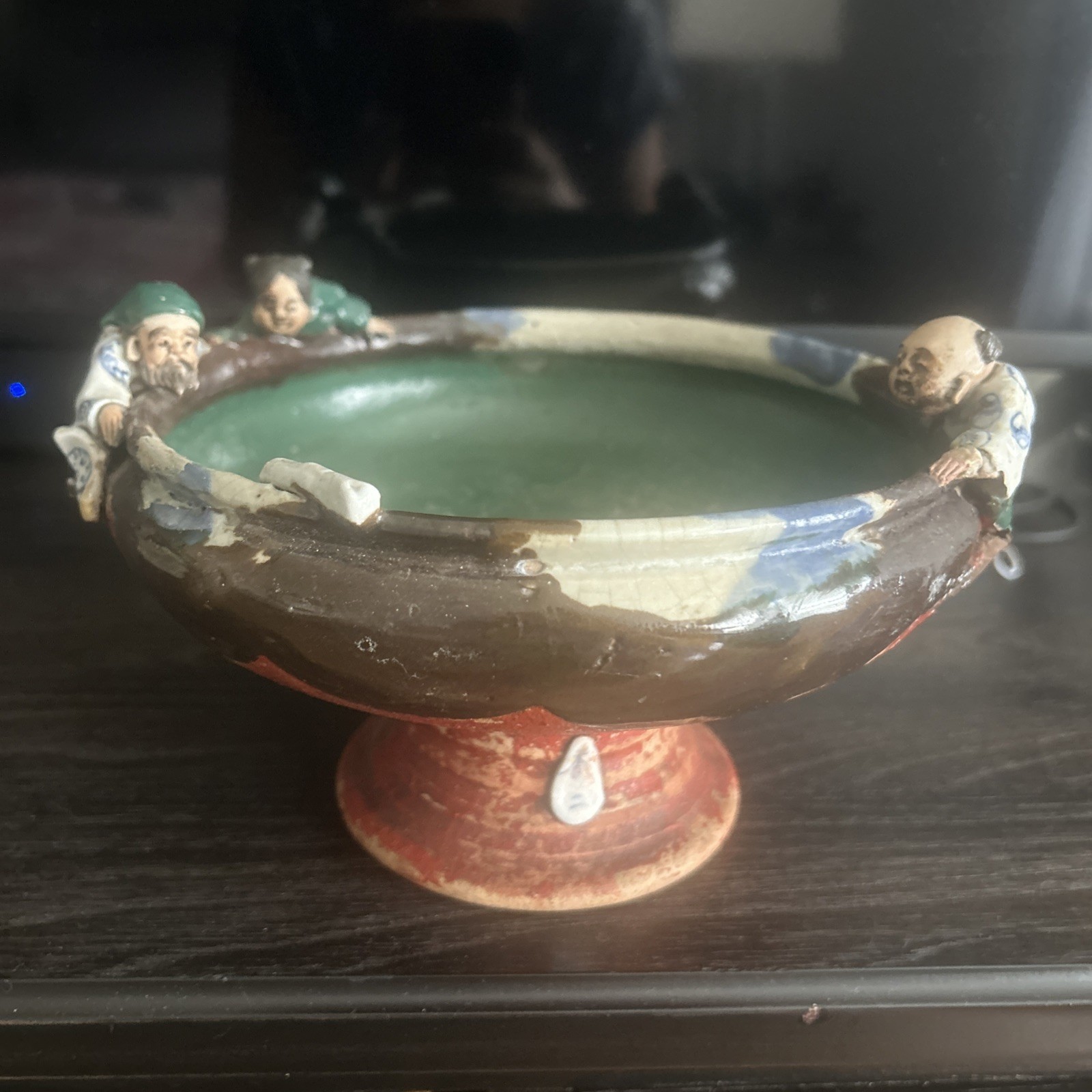 Vintage Rare And Unusual Bowl Japanese Sumida Gawa – 3 People