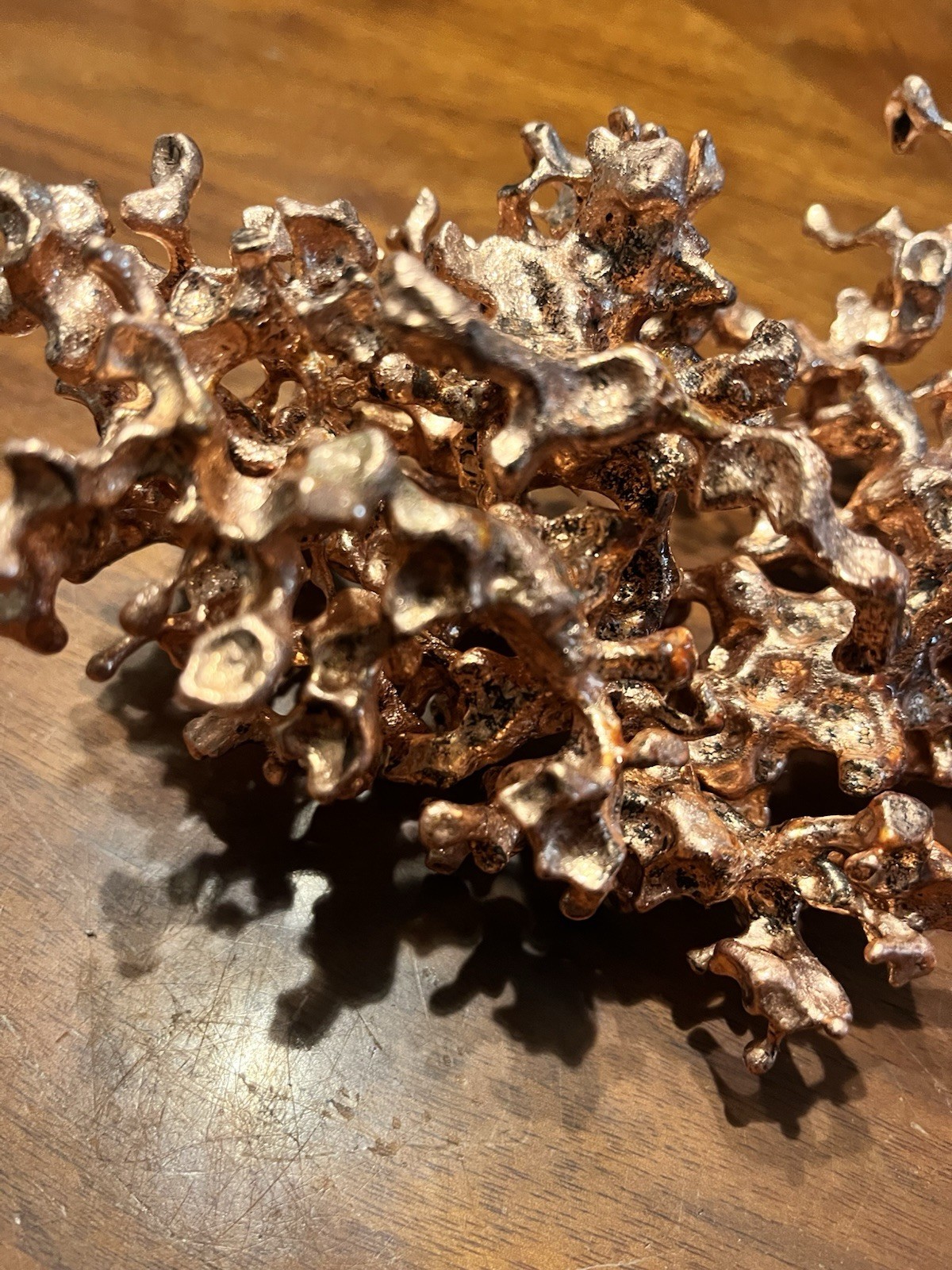 Copper Coral Hand Poured Copper Art Piece Abstract Sculpture Modern Art