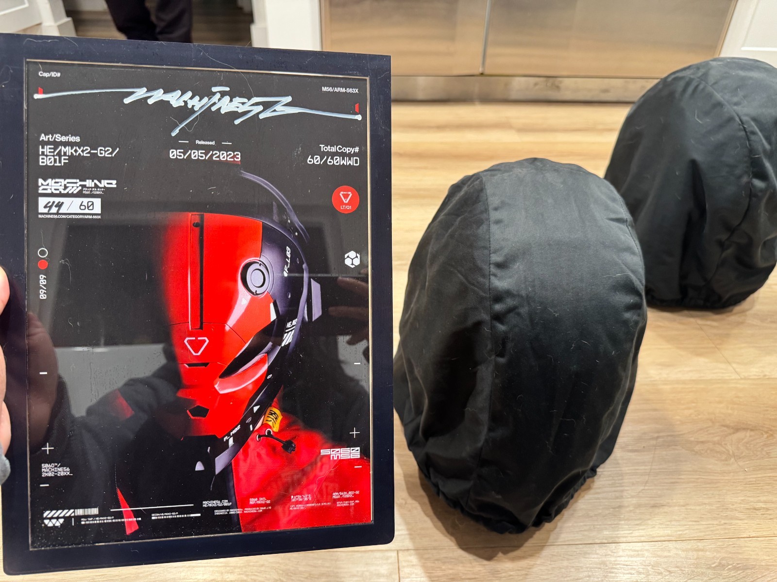 Machine56 Wearable Helmet Art HE/MKX2-B01_F Red/Black – Full Kit, Never Worn