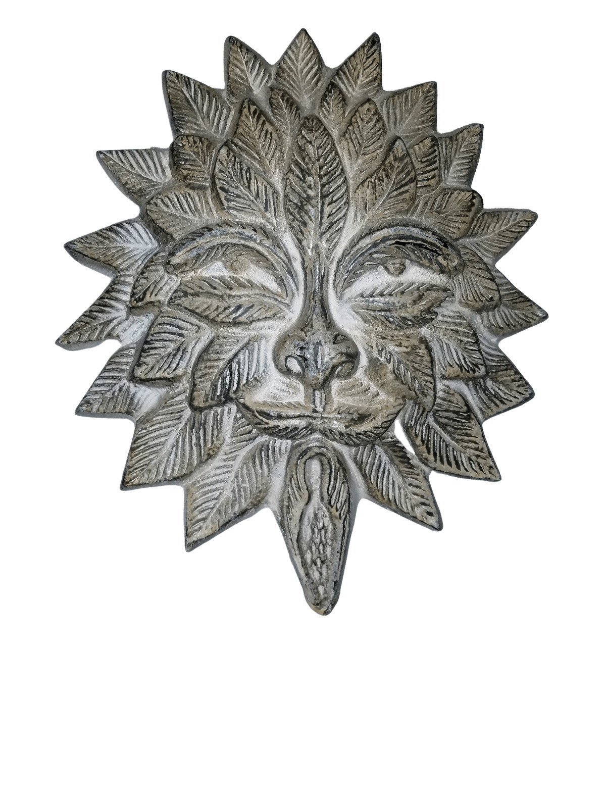 Set of 4 Handcrafted Metal Leaf Man Tree Man Greenman Hanging Wall Sculptures