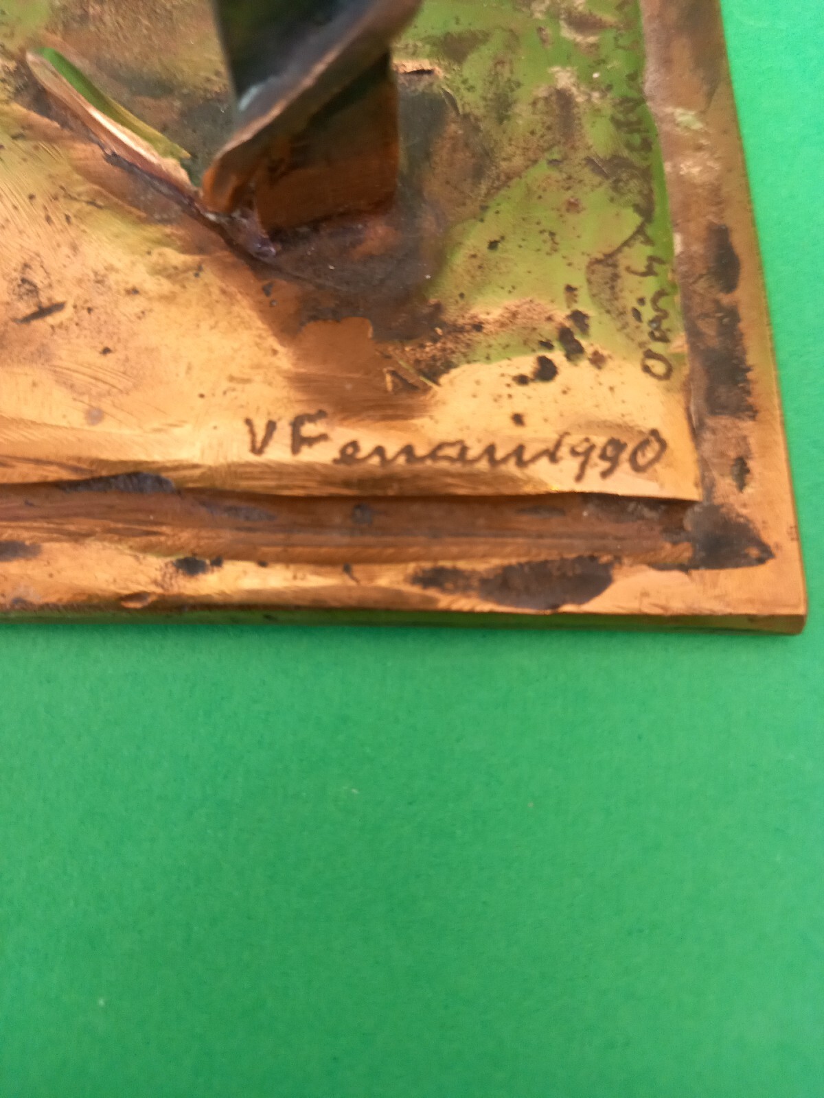 Vincenzo Ferrari, L&rsquo;ombra Della Sera, bronze, 1990, h cm 35.5, w 8.5×8.5 cm.