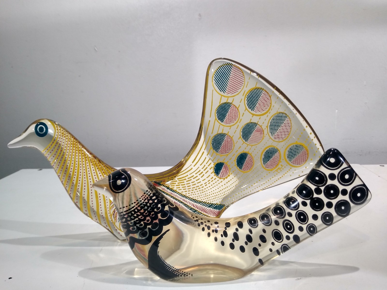 Abraham Palatnik Lucite Acrylic Op Art Bird Sculpture Vtg Modern Brazil MCM 8.5&Prime;
