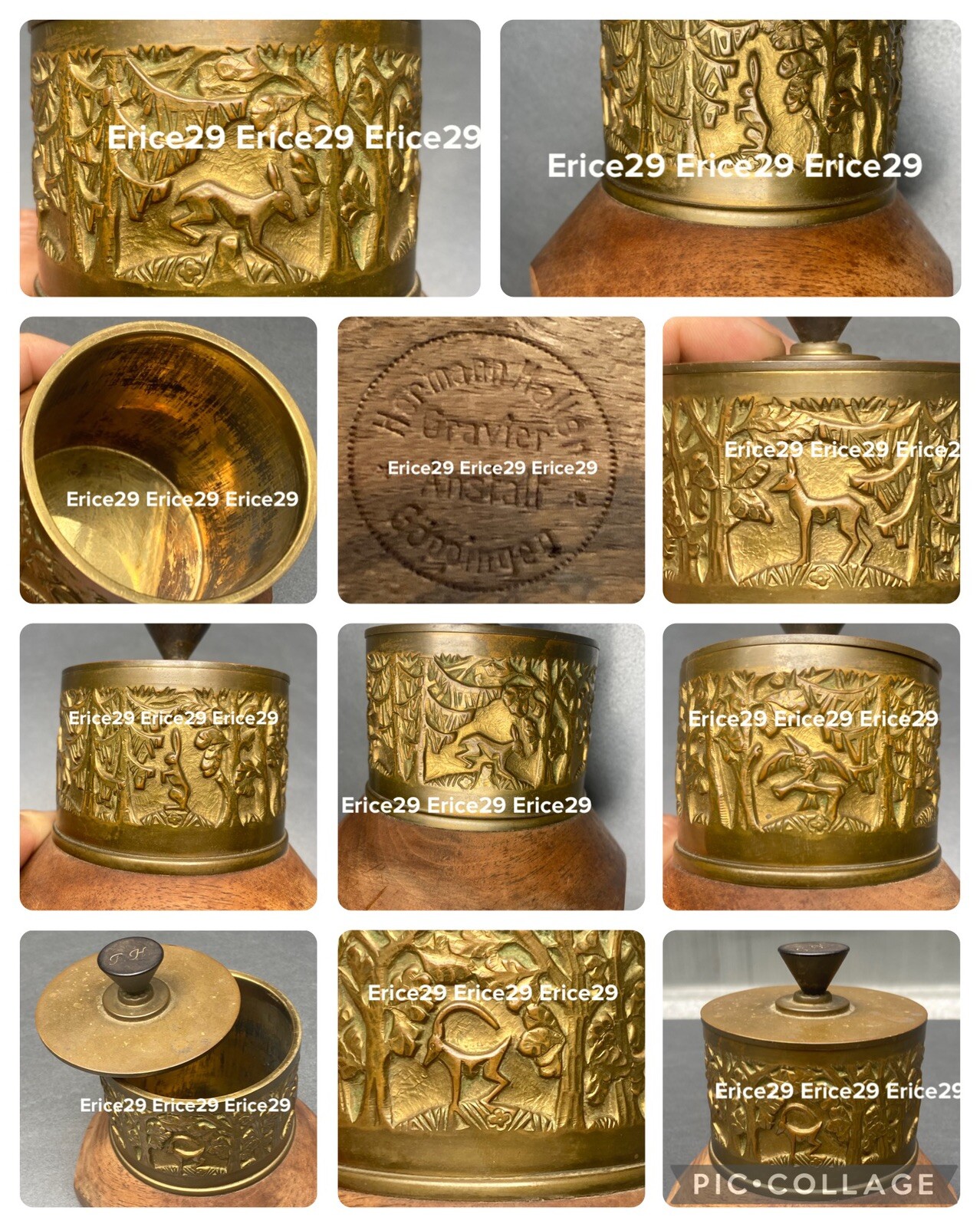 Hermann Haller (1880-1950) SIGNED Swiss Sculptor Bronze Round Trinket Box w/ Lid