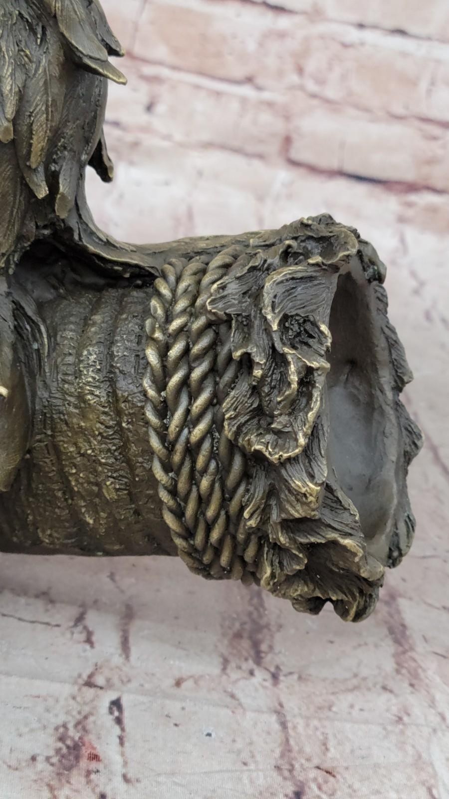 Native American Indian Medicine Bird Man Eagle Bronze Statue Sculpture Decor
