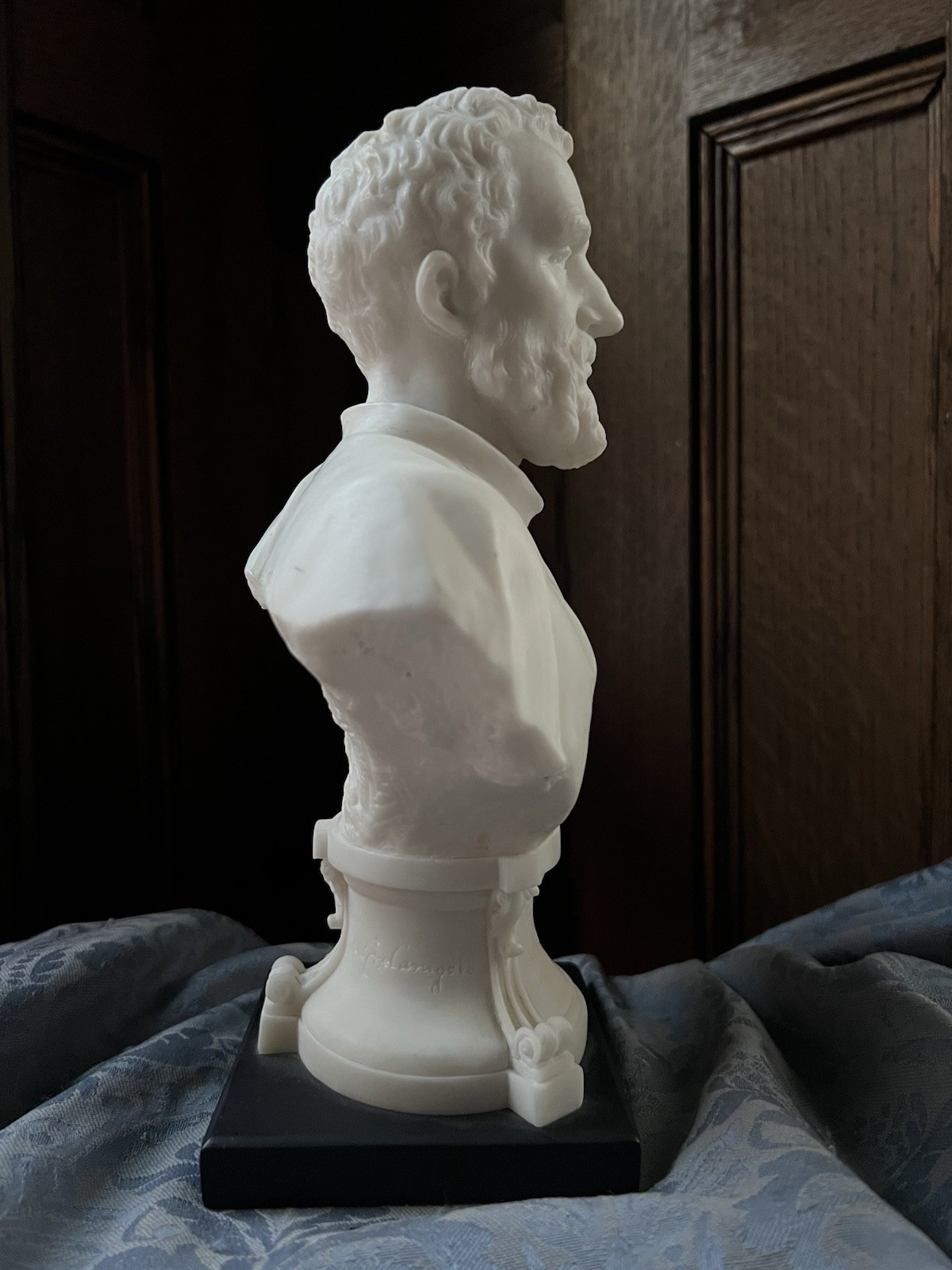 Vintage Cast Marble Bust of Michelangelo Buonarroti