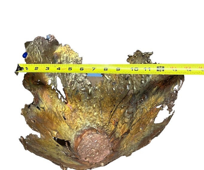 LARGE ROCKOLOGY COPPER LACE VASE SCULPTURE RAINBOW HUES ONE OF A KIND ROCK