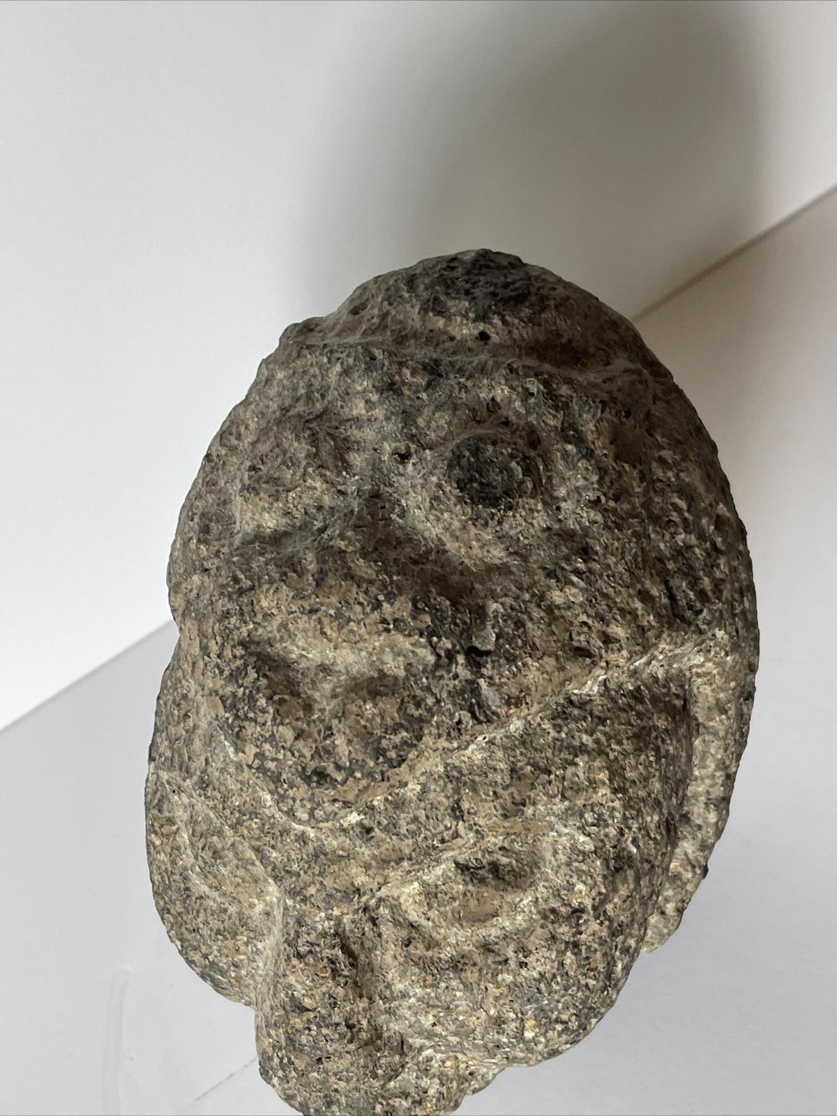 Antique Olmec Sculpture Stone Icon Volcanic 900BC To 300AD Pre-Colombian Helmet