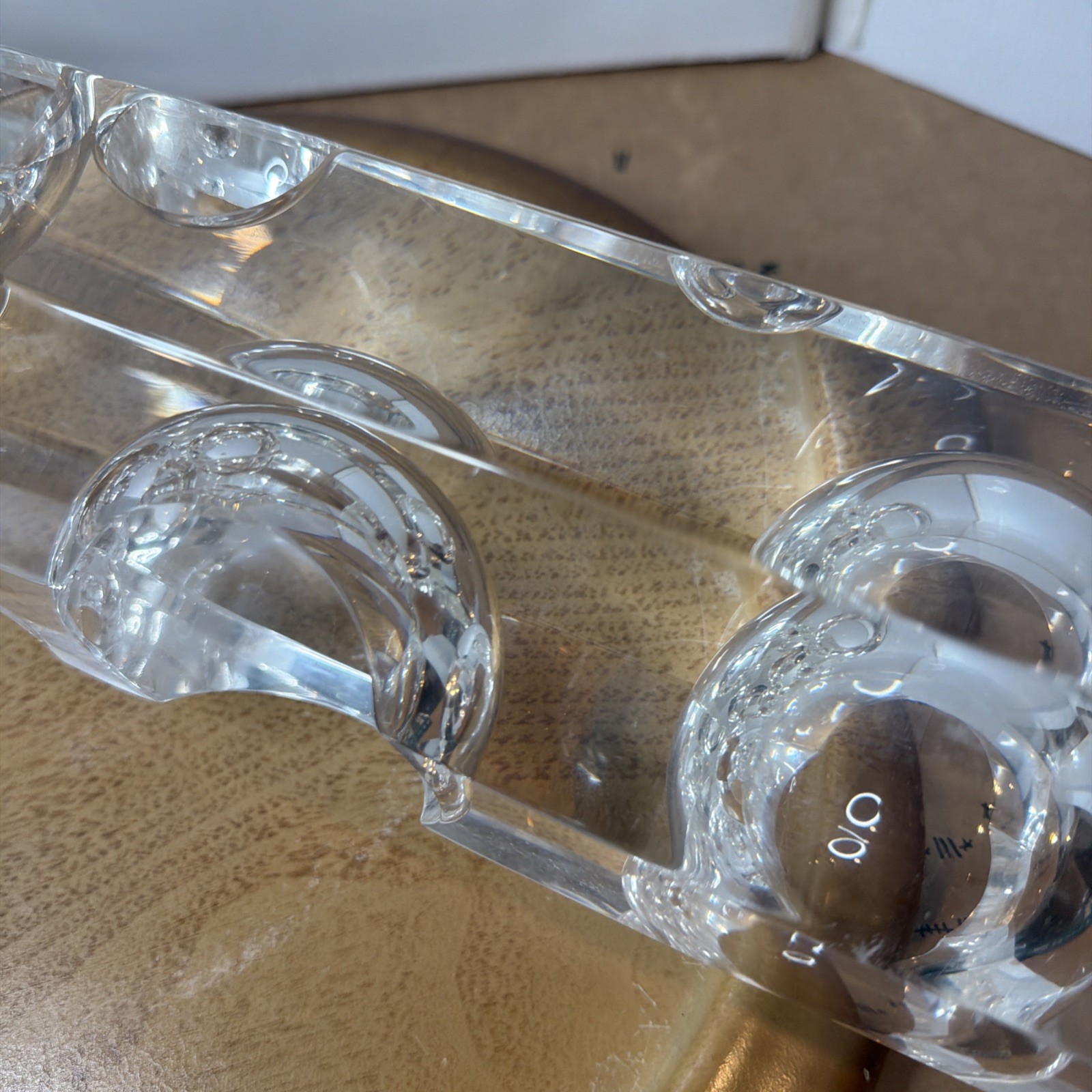 Vintage Mid Century Modern Lucite Bubble Sculpture 8-Sided Geometric Art