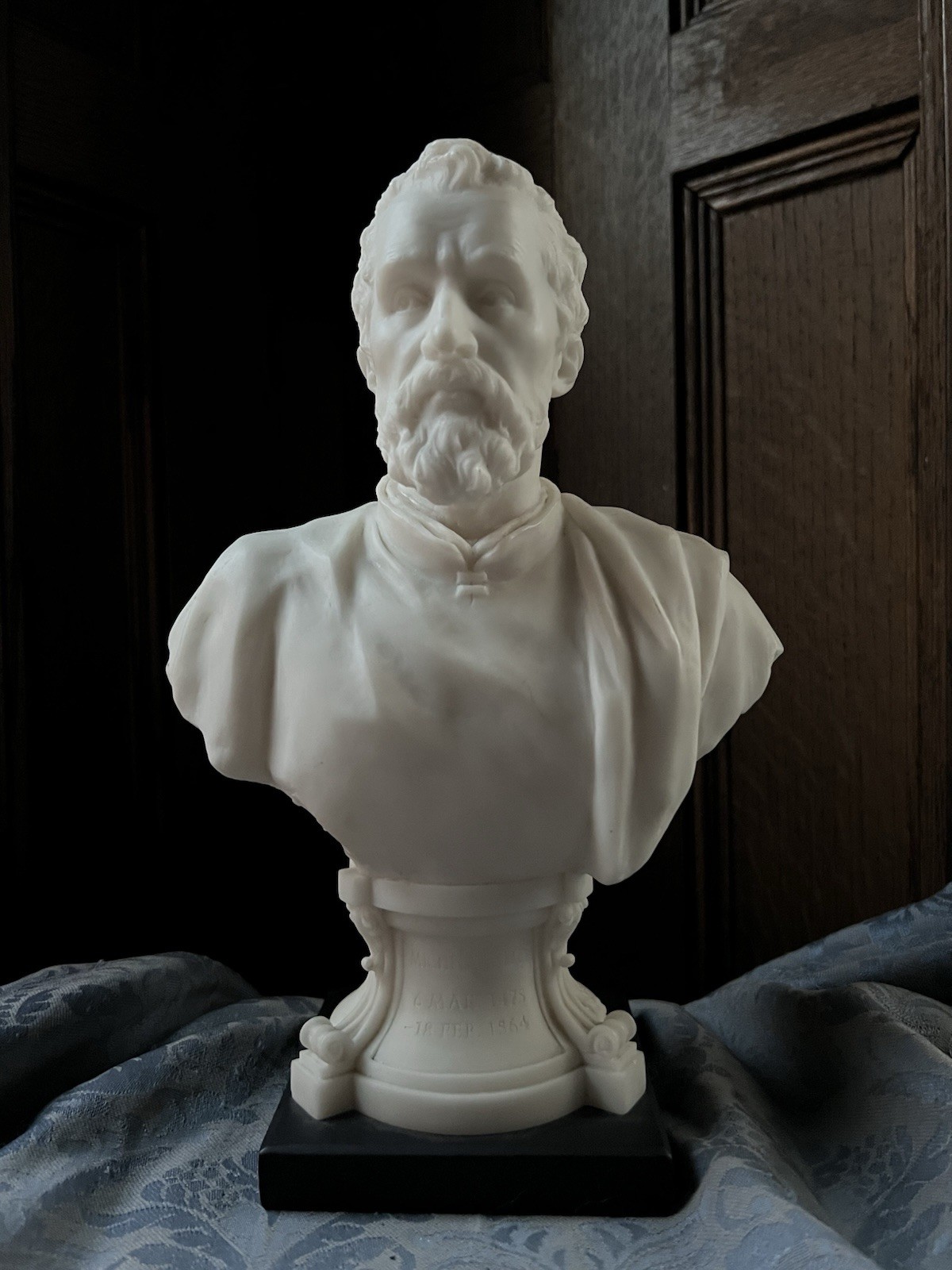 Vintage Cast Marble Bust of Michelangelo Buonarroti