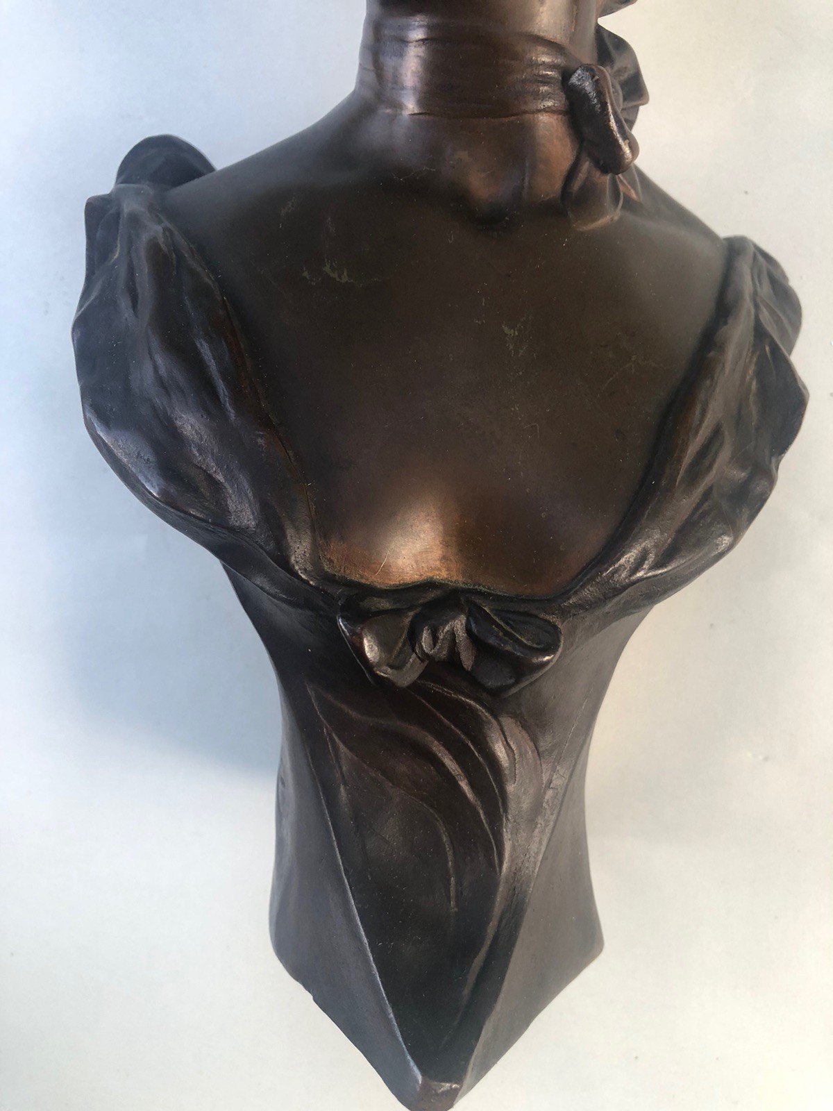 Antique 19C Georges Van Der Straeten Bronze “Theresa” Paris France Foundry Seal