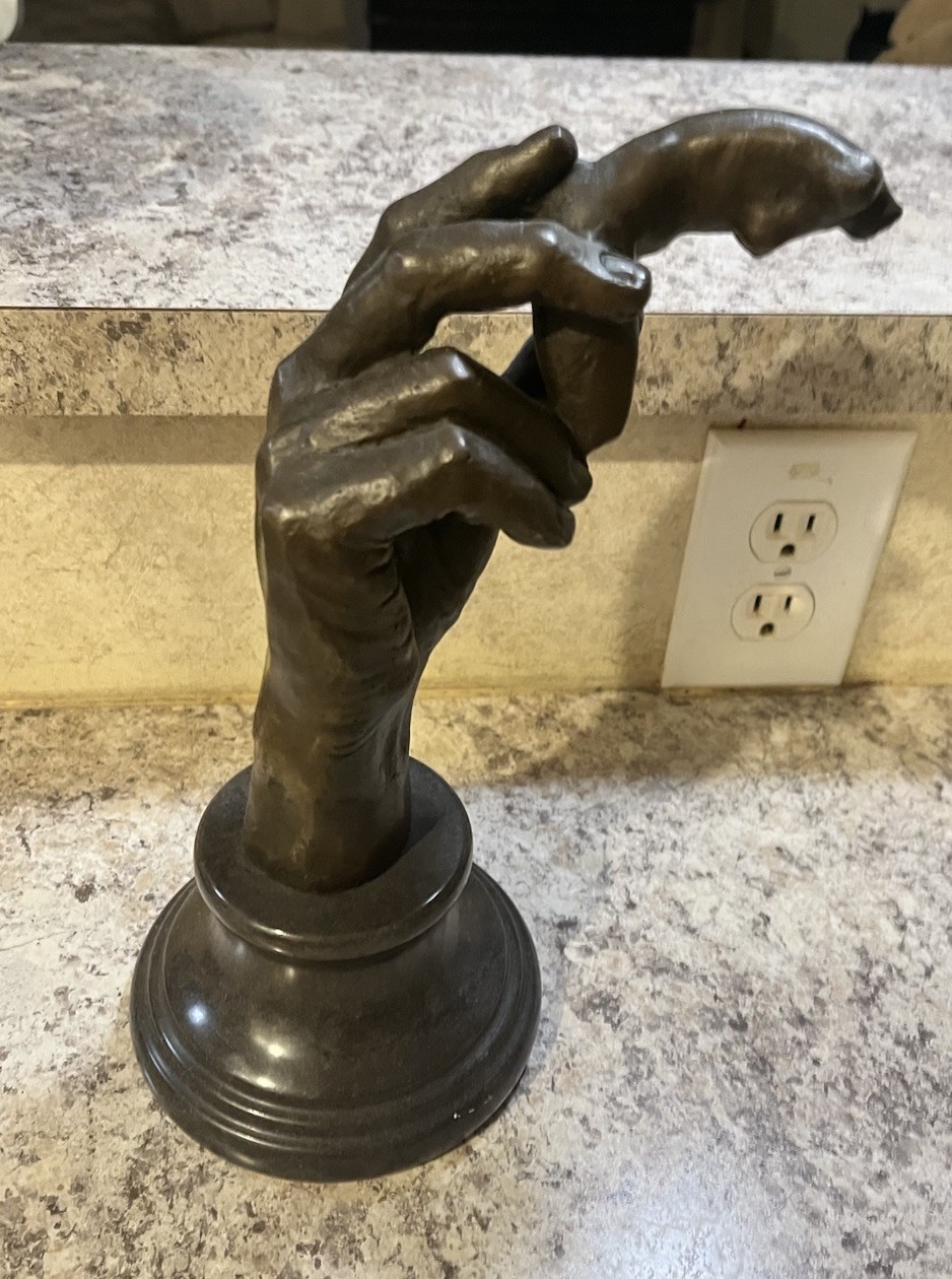HAND OF GOD BRONZE SCULPTURE HOMMAGE AUGUSTE RODIN STATUE