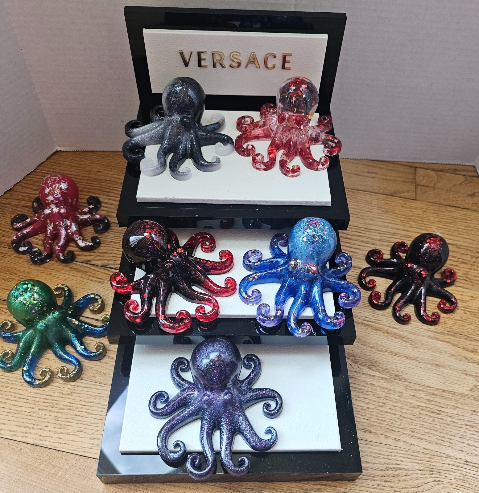 Decorative Octopus Handmade with Epoxy Resin, Multiple Colors. OOAK. Super cute!