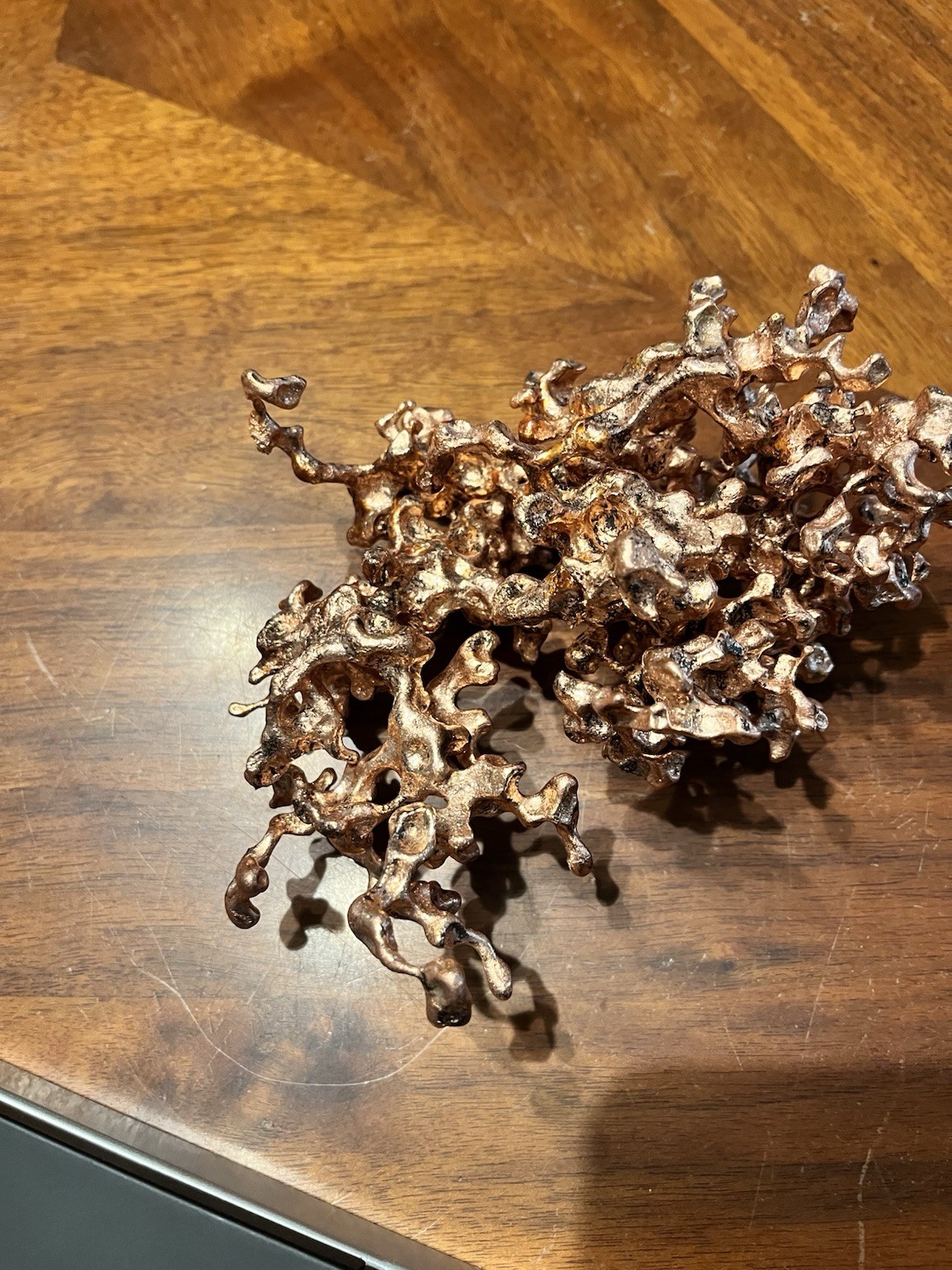 Copper Coral Hand Poured Copper Art Piece Abstract Sculpture Modern Art
