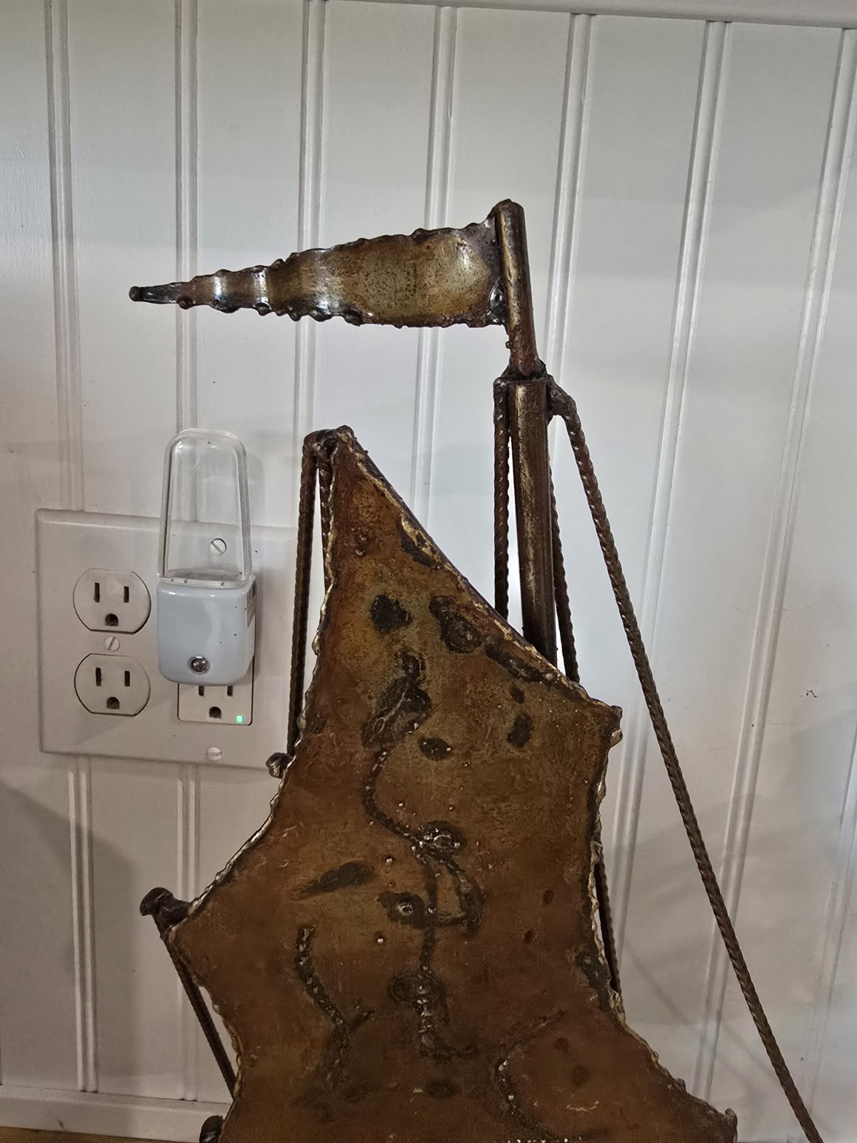 MCM Sailboat Metalware Sculpture Nautical Art Vintage 17&Prime;×11&Prime;×6&Prime; Sailing 1960-70