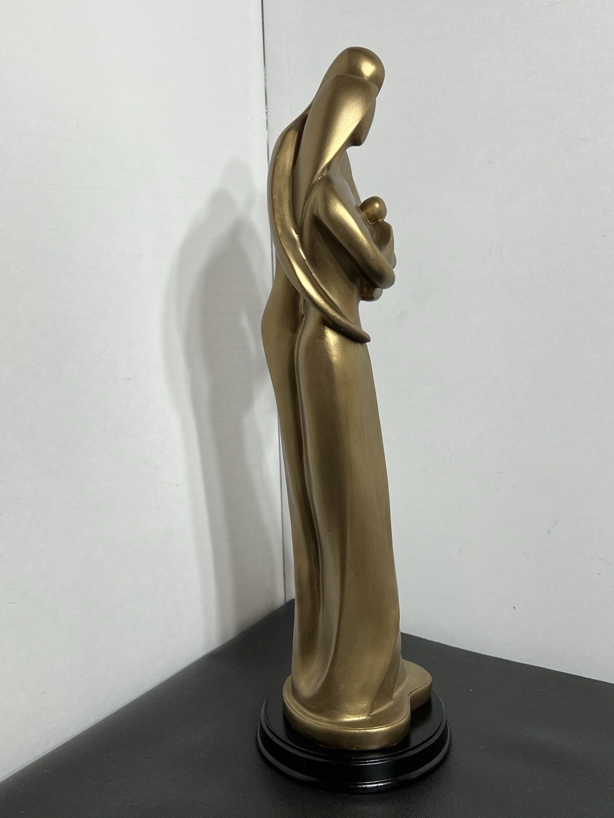 Romantic Art Deco Abstract Sculpture 15” Family Of Family of 3 Bronze Color