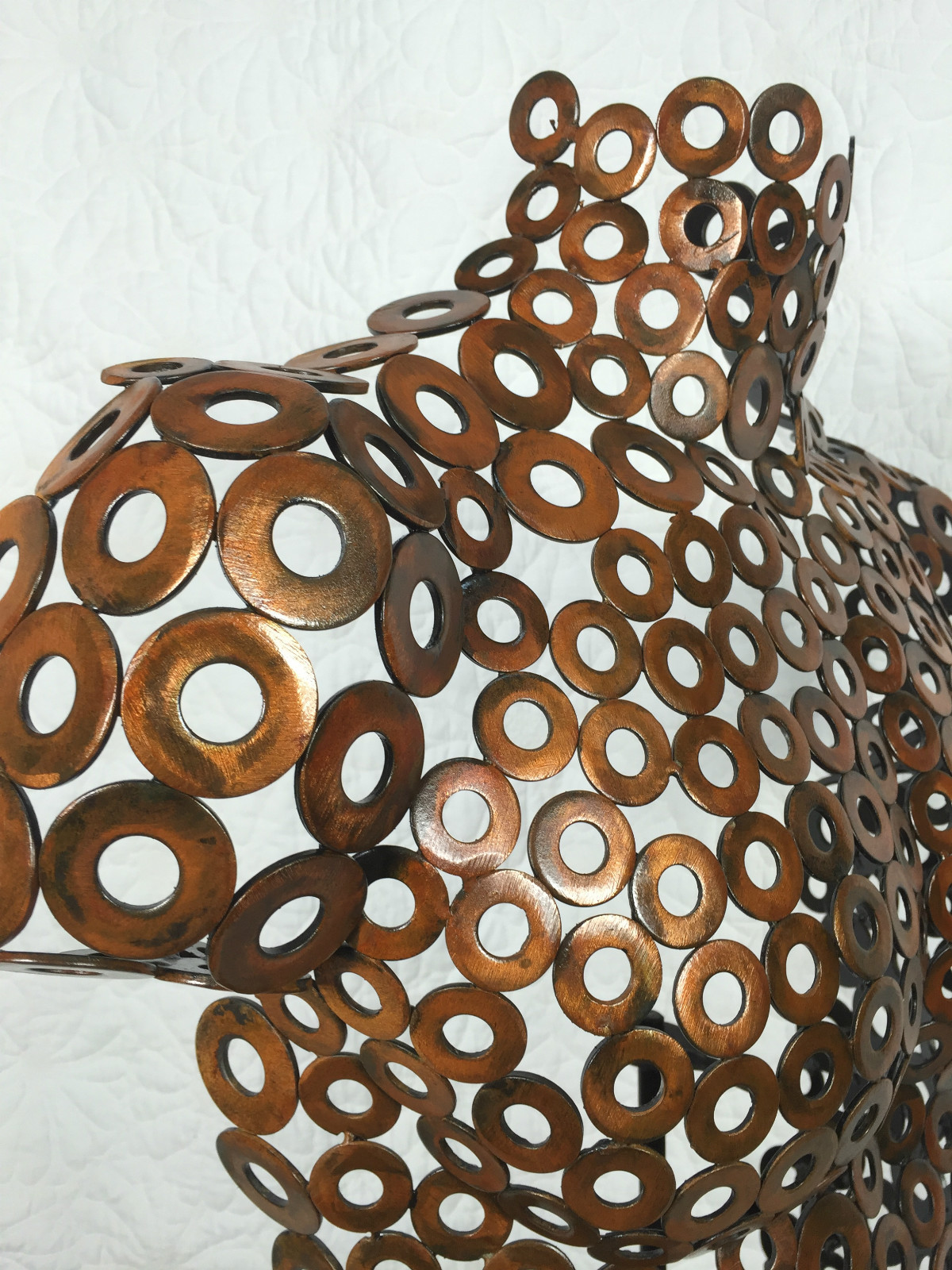 Set of 2 Metal Sculpture Torso home decor Rust Copper Bronze by Holly Lentz