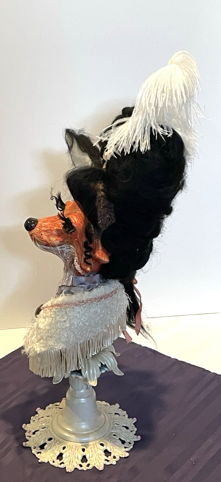 Artist Hand Made Red Fox Sculpture Tabletop Size 20 Inches Tall