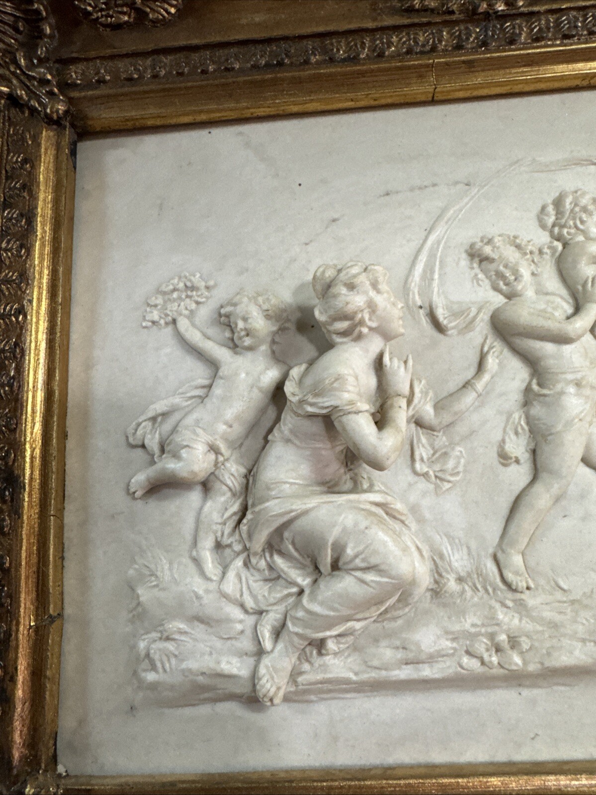 L D Myers 1882 Marble Frieze In Gold Ornate Frame