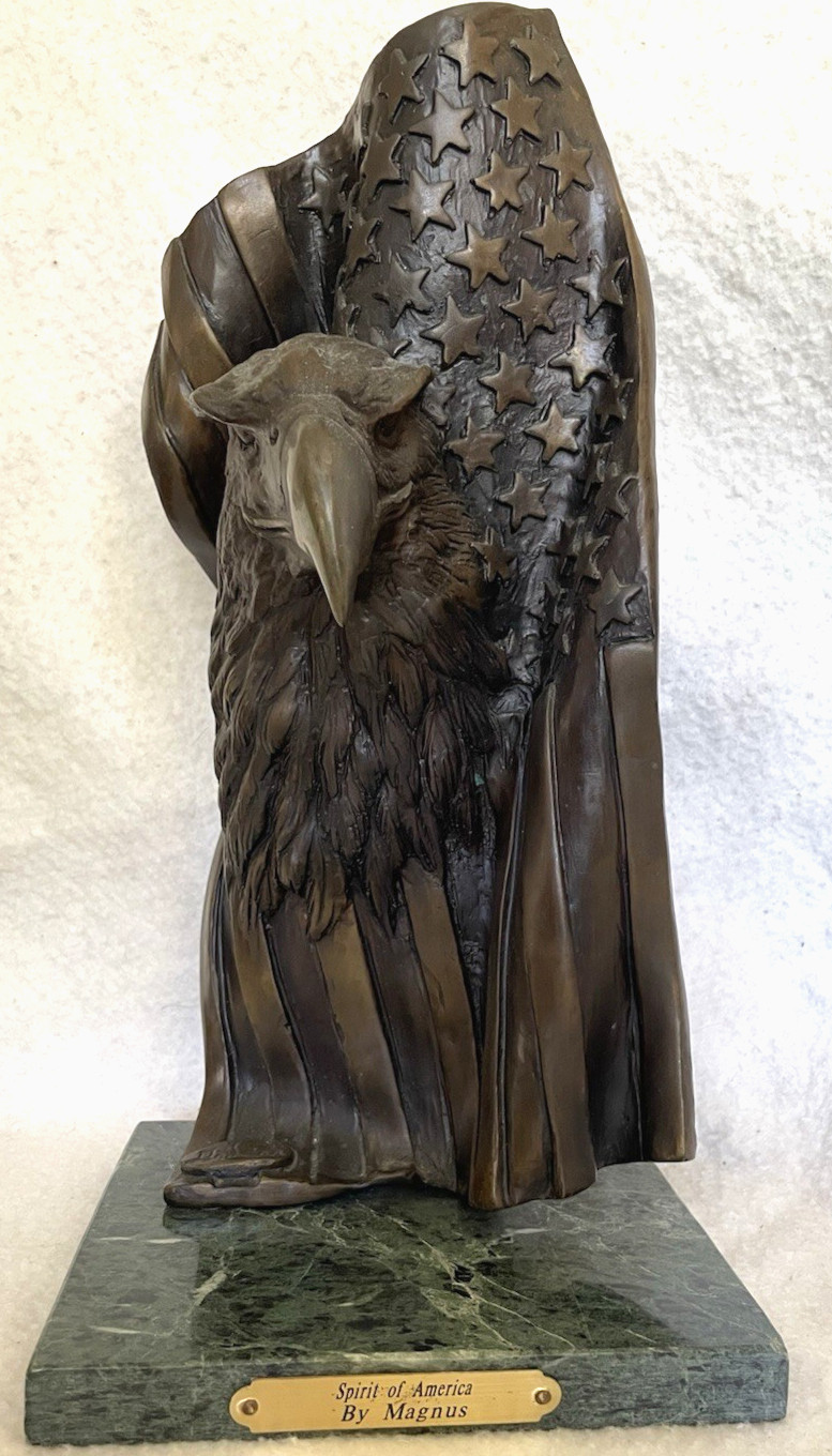 Vintage Magnus « Spirit of America » RARE Bronze Sculpture. 14&Prime; tall, 18 lbs.