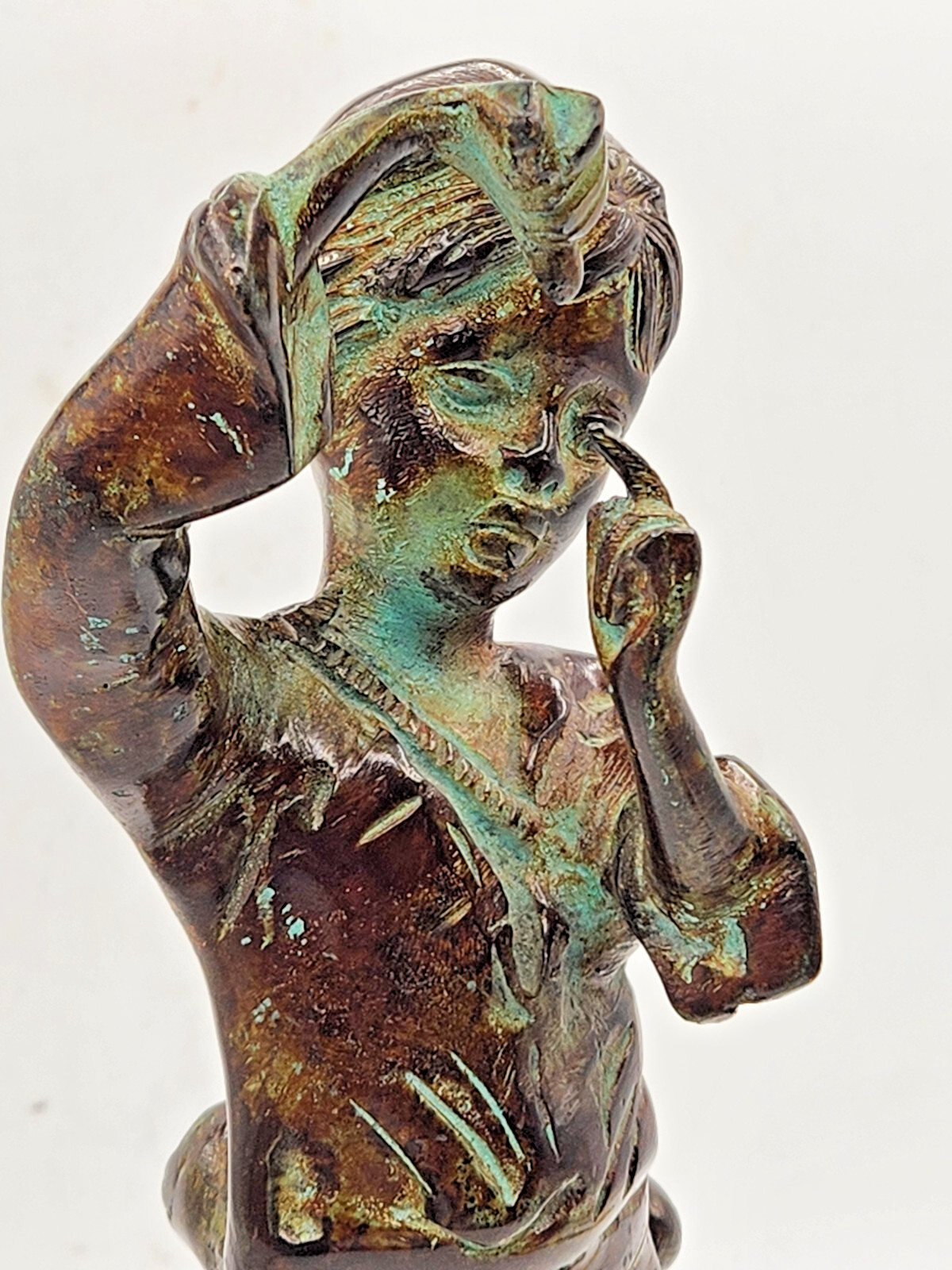 Rancoulet Style Bronze Statue of Boy w/Fish –