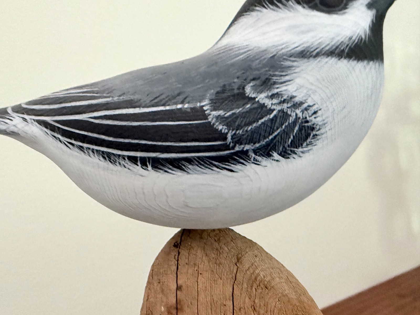 Hand Carved & Painted Black-Capped Chickadee Bird Sculpture Signed & Dated
