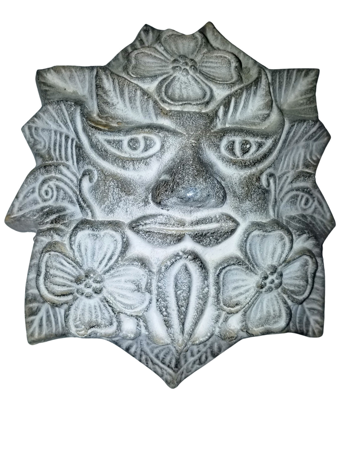 Set of 4 Handcrafted Metal Leaf Man Tree Man Greenman Hanging Wall Sculptures