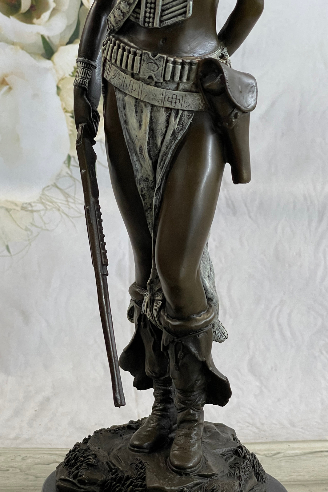 Signed American Indian Girl Bronze Figure Sculpture Statue Figurine Hot Cast Art