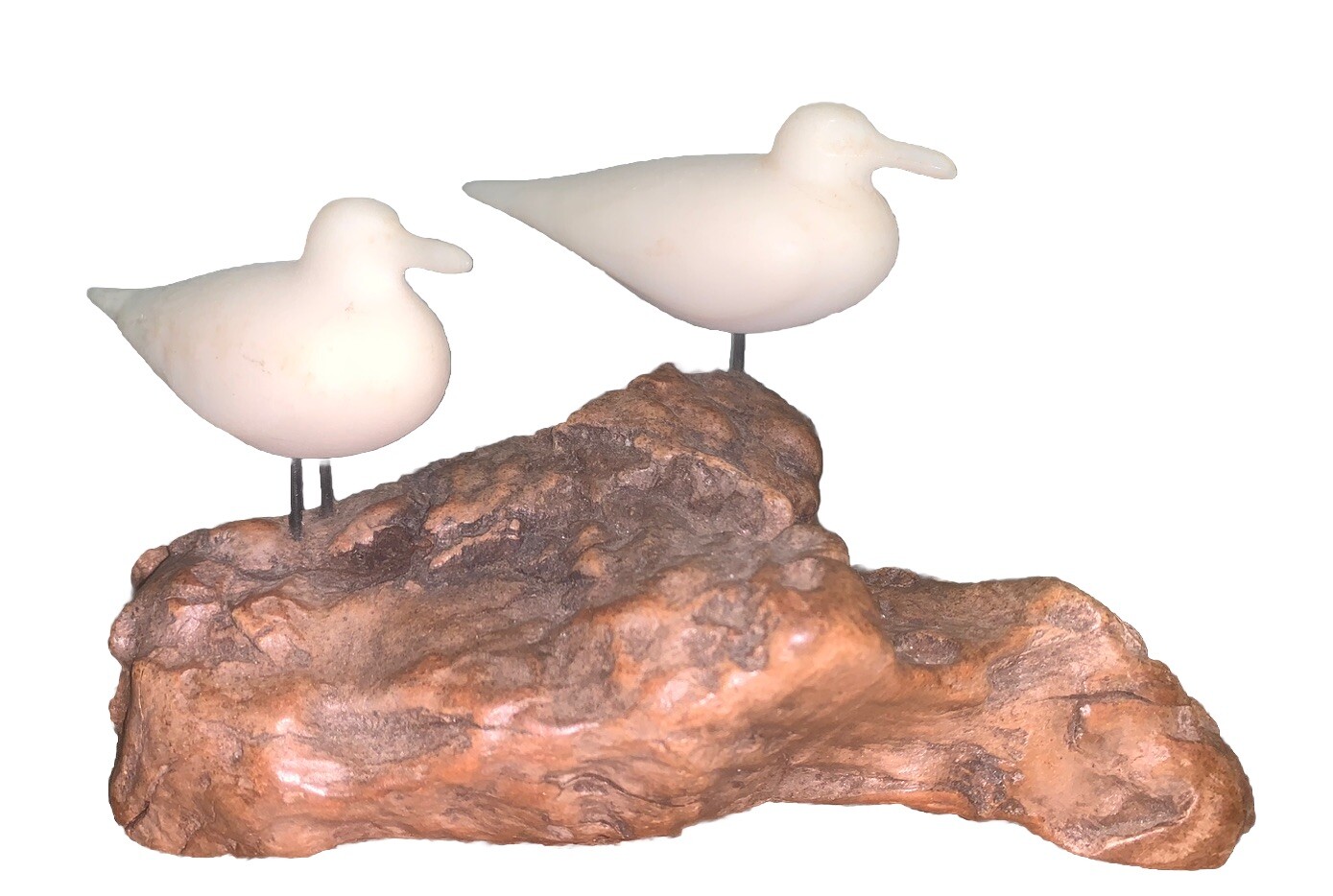 VTG ‘80s John Perry Signed Seagulls / Driftwood Sculpture 6”L 3.75”T Miniature