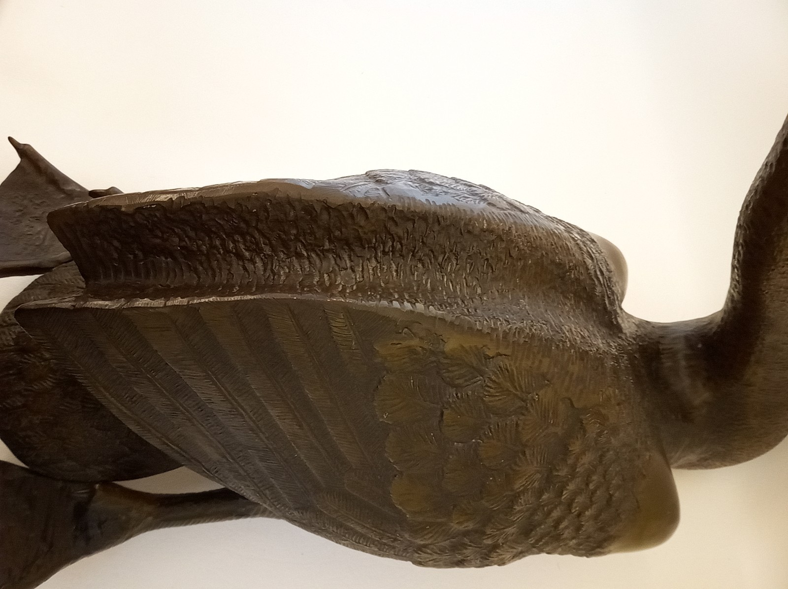 Vintage solid bronze swan sculpture indoor outdoor beautiful detail