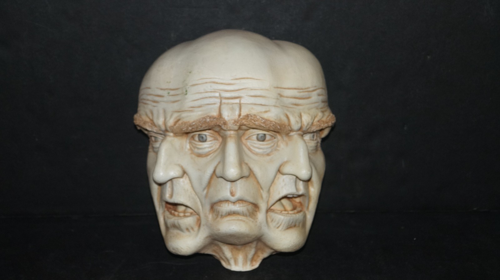 3-Faced Three Face Man Wall Art Figural Sculpture Figurine