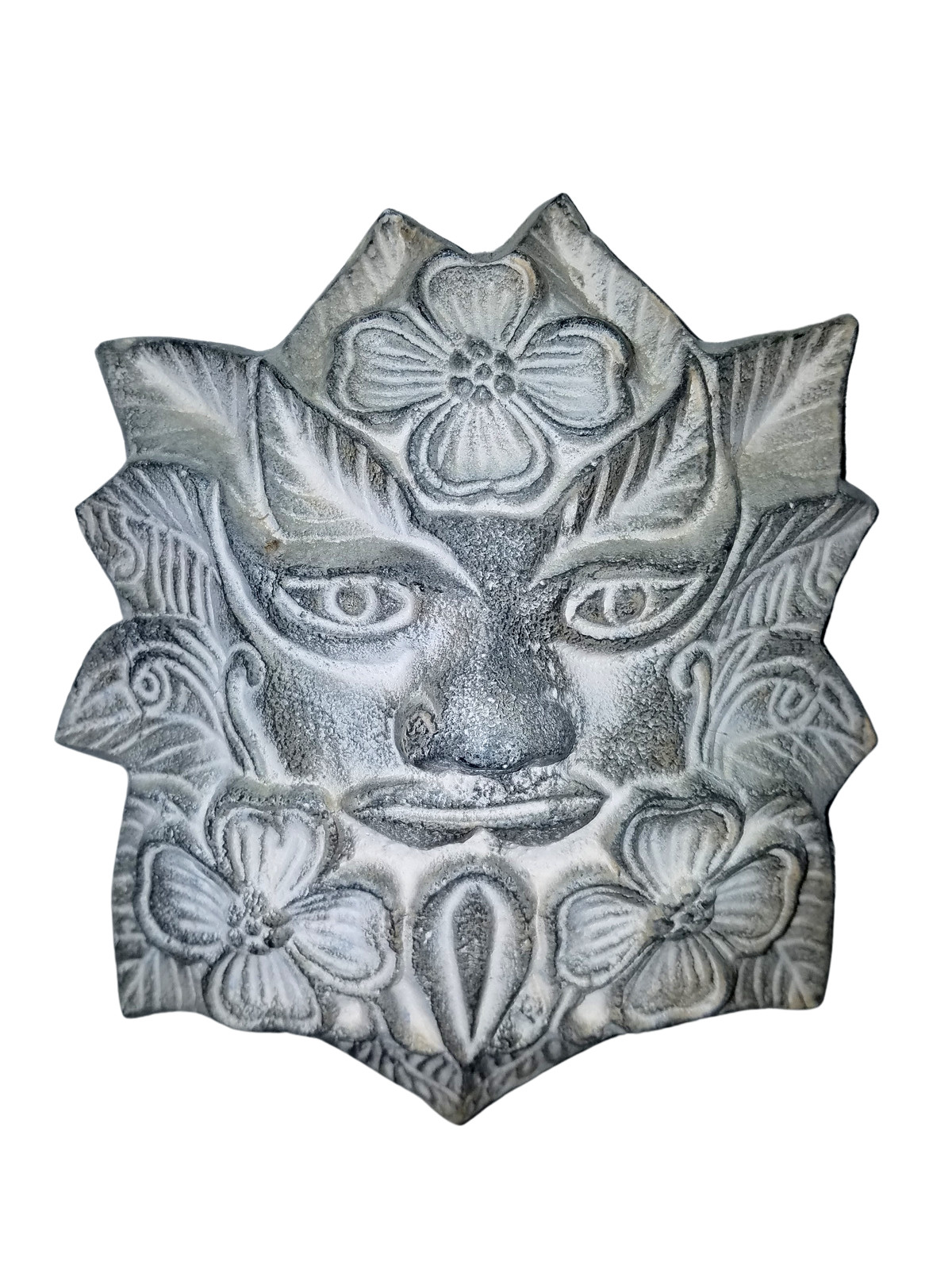 Set of 4 Handcrafted Metal Leaf Man Tree Man Greenman Hanging Wall Sculptures