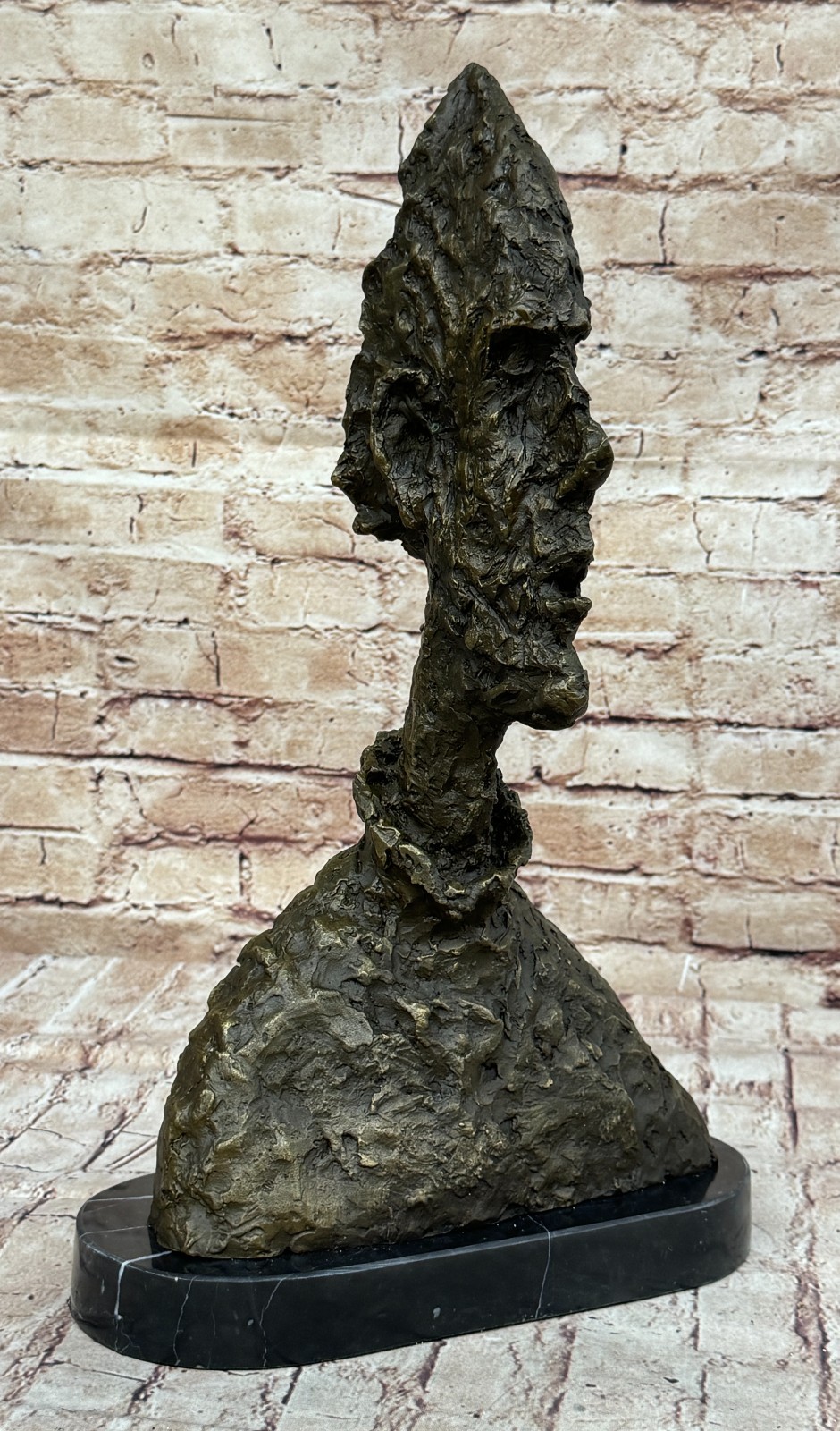 Hot Cast Rare Big Head Man Bust Bronze Sculpture Marble Figurine Cometti Figure