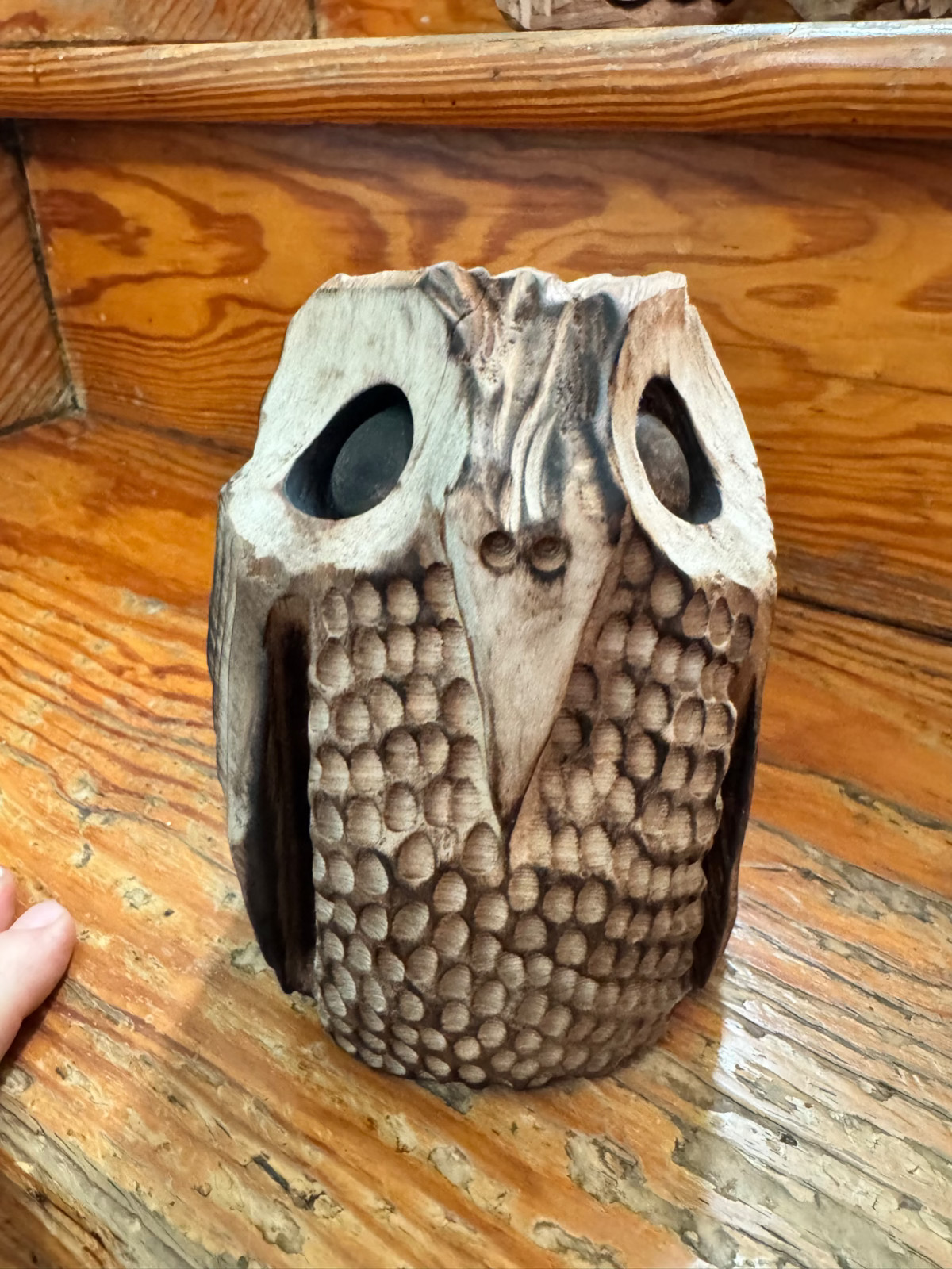 Chainsaw and Dremel Carved Wooden Baby Owls – Black Walnut, Cherry, & Cedar!