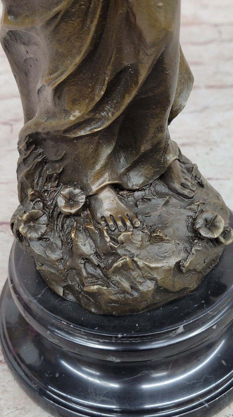 Flora Roman Goddess of Spring and Flowers Bronze Sculpture with Classical Female