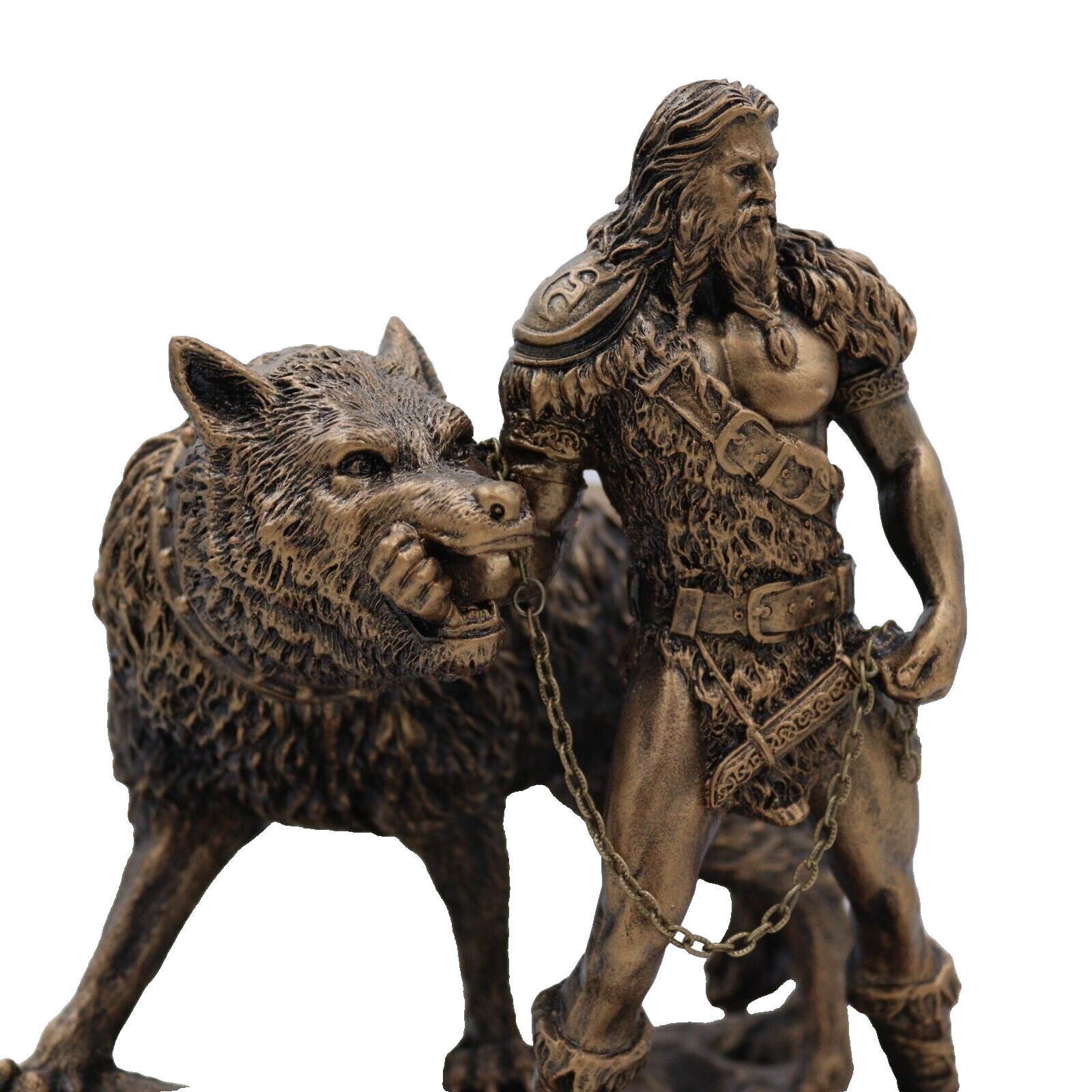 Norse God Tyr and Fenrir Statue | Tyr Sculpture | Norse Statue | Nordic Gods