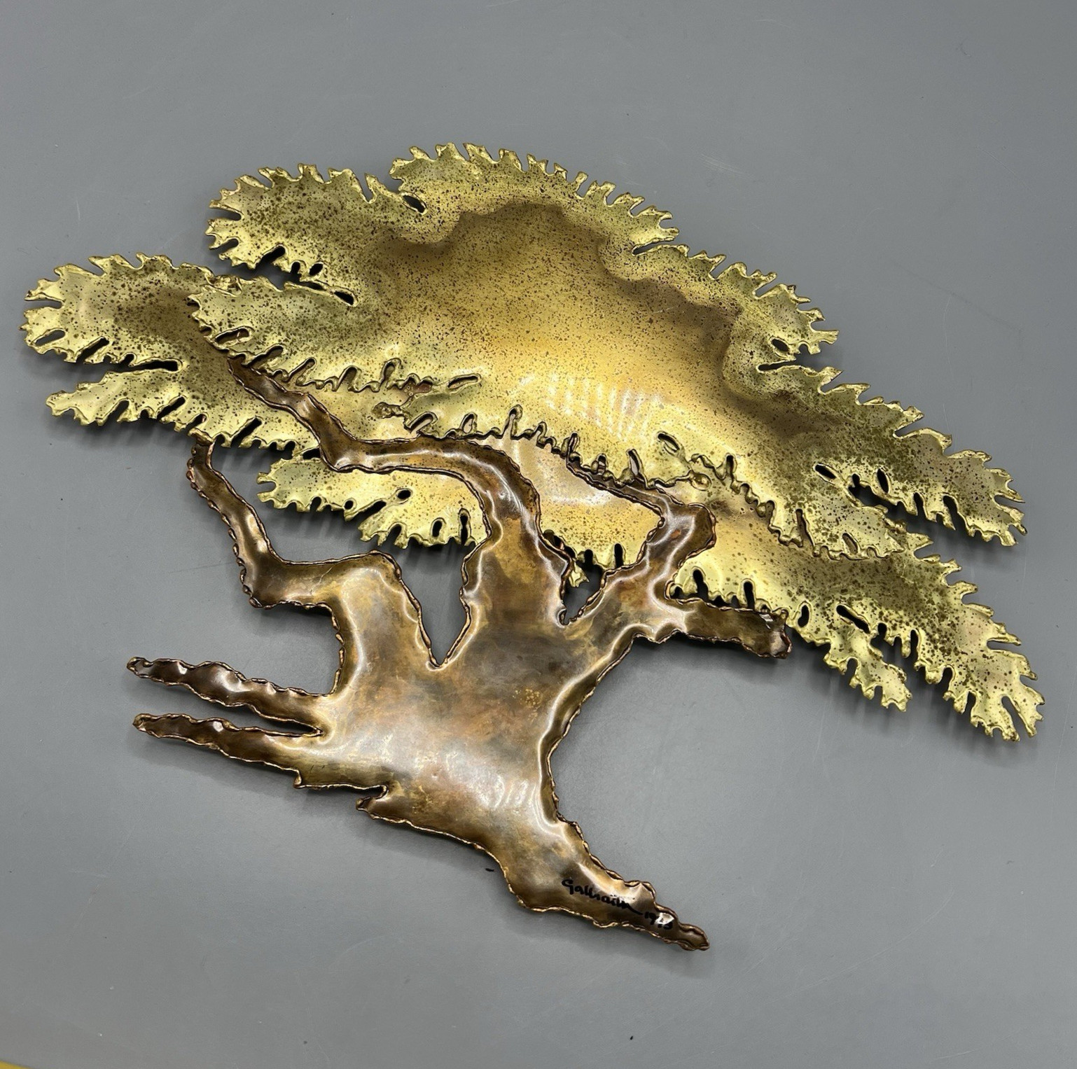 Vtg 14” Copper Tree Of Life Wall Art Sculpture MCM Retro Style Brass 1993 Signed