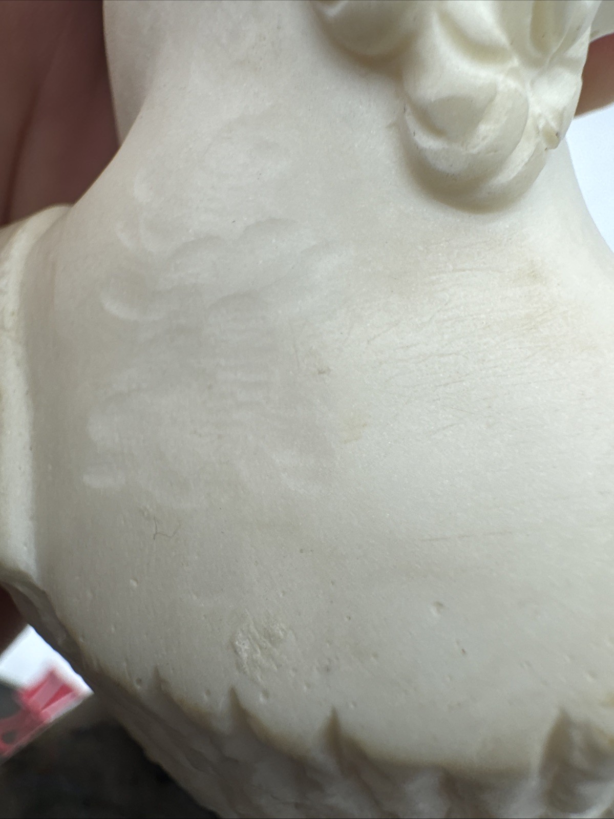 Vintage Michelangelo David Bust Carved Alabaster Marble Base 6,5