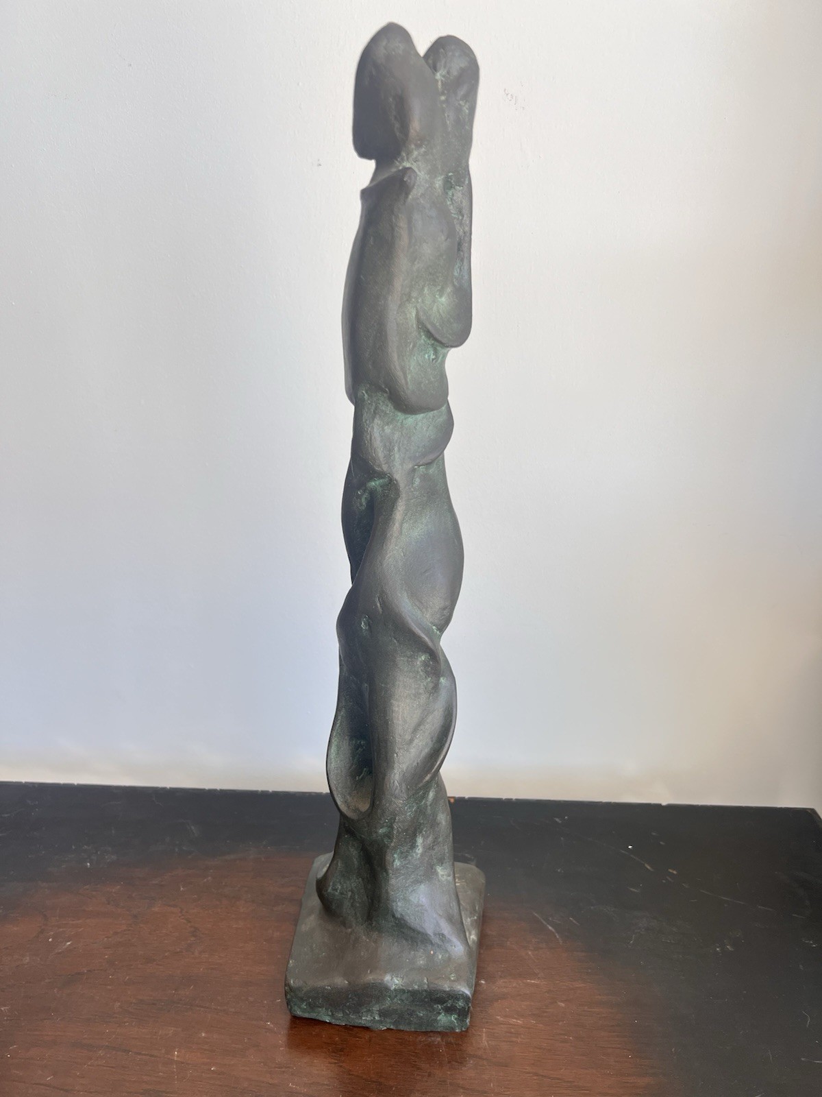 Rare Vintage Bronze Figural Couple Sculpture Signed JM Luxury Decor Accent