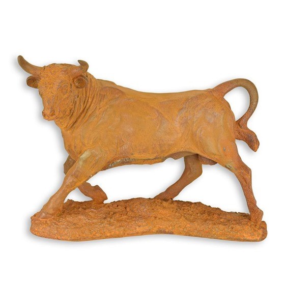 9932800 Iron Figure Rusty Sculpture Bull Red Brown 23x12x30cm 5.1kg