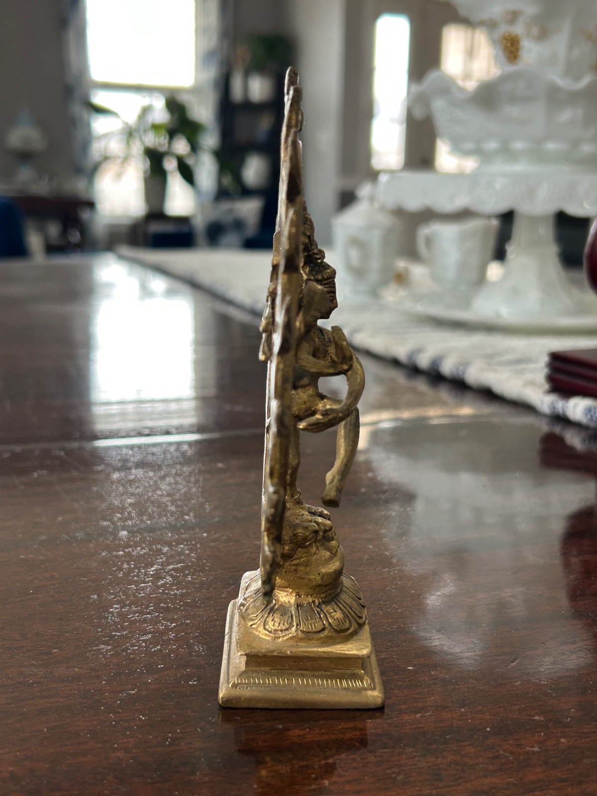 Vintage Brass Hindu Statue Shiva Nataraja form Lord of the Dance approx. 6”