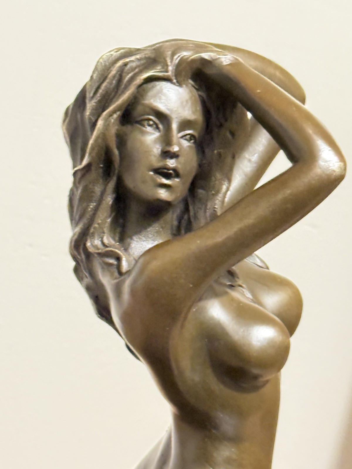 Bronze Sculpture Statue Woman Marble Deco V Mavchi Rare Decor Art Lady 20th