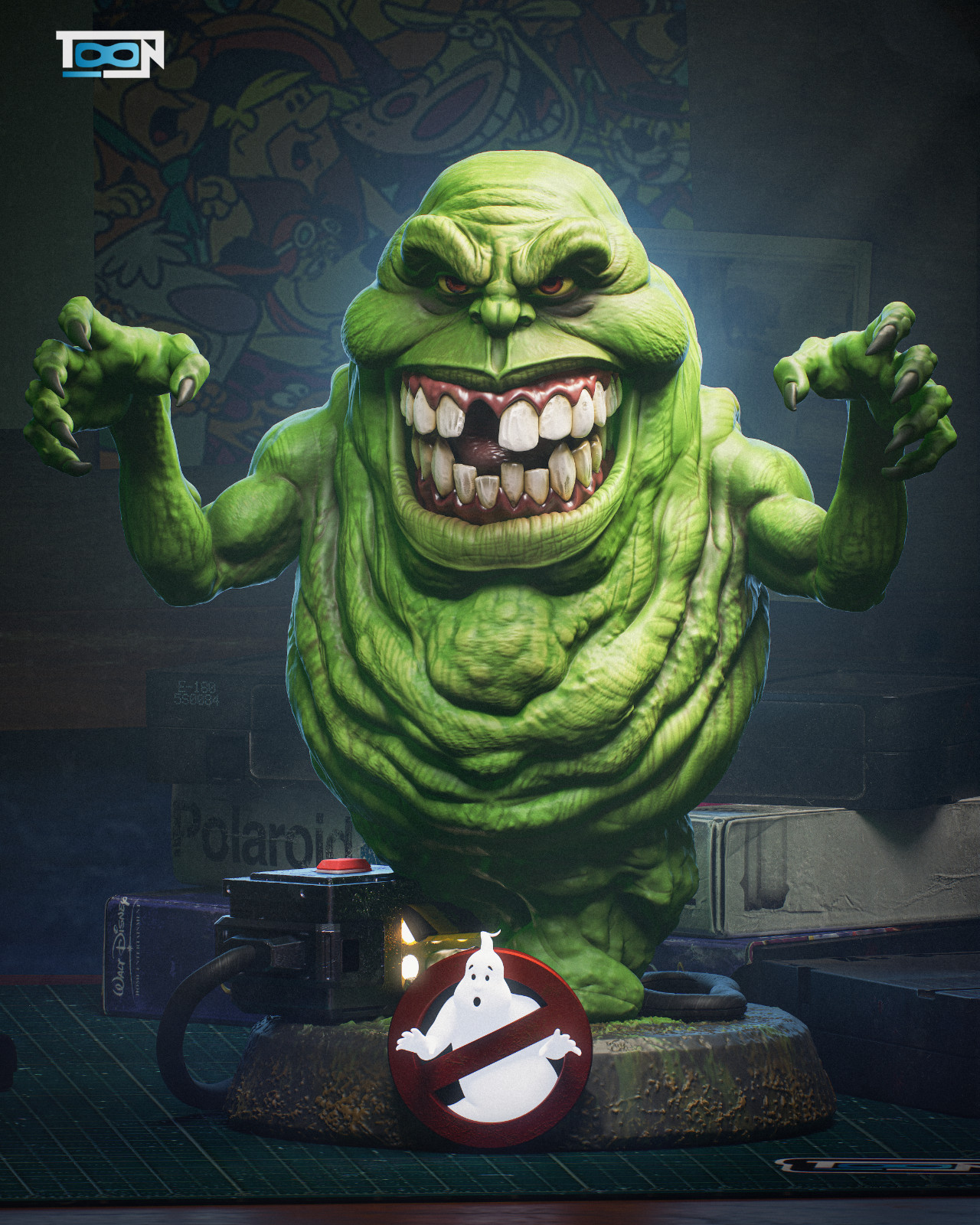 Slimer 3d Printed Figure Hand painted Statue Collectible Gift figure