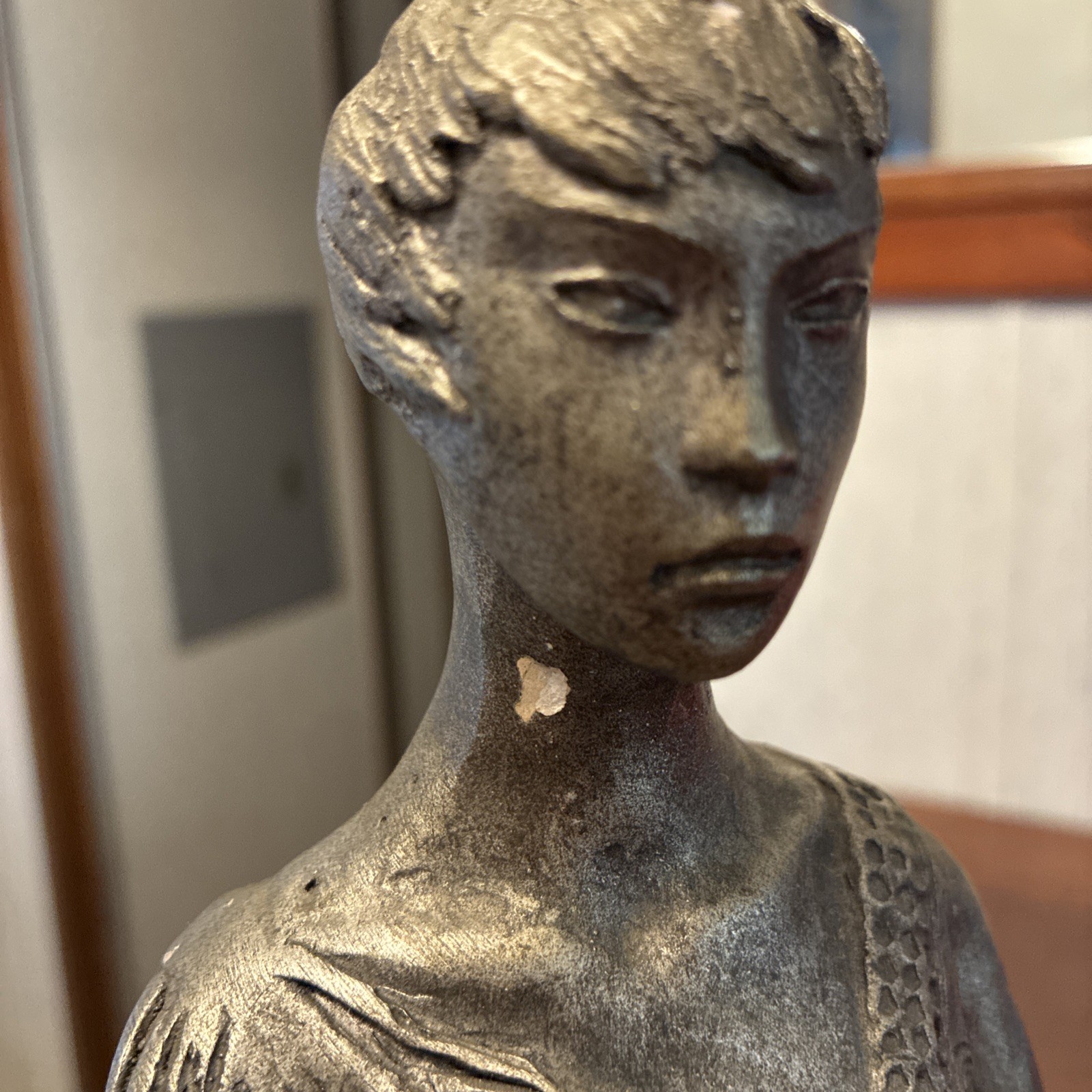 Vintage Austin Production ‘83 Sculpture Art Deco Woman after Vallery 17&Prime;