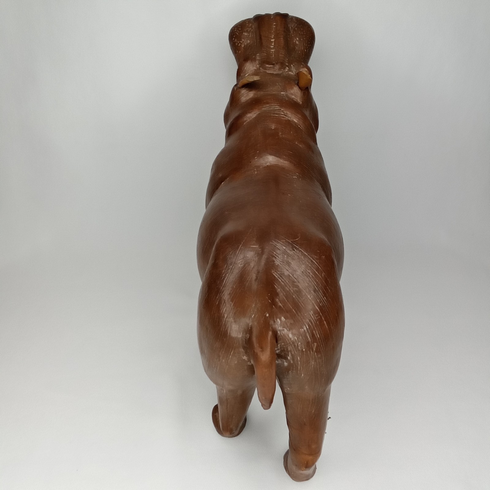 Mid Century 1960s Leather Clad Hippopotamus Artisanal Leatherwork New Arrival