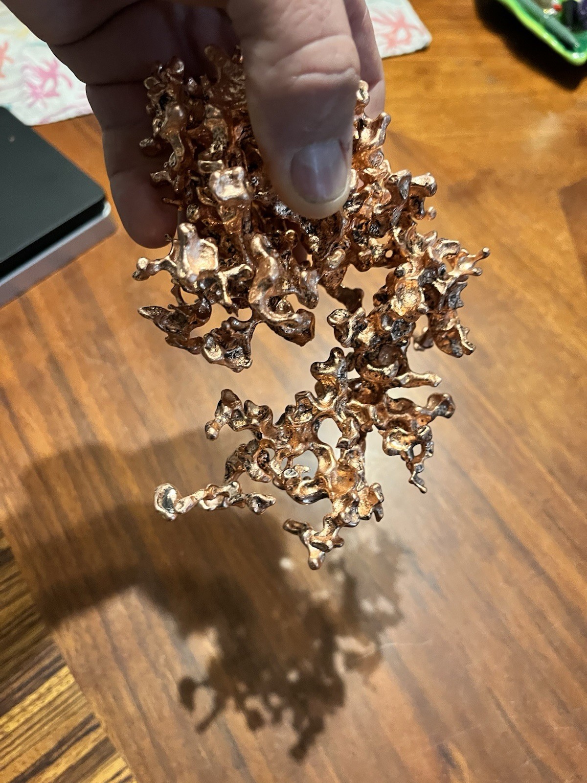 Copper Coral Hand Poured Copper Art Piece Abstract Sculpture Modern Art